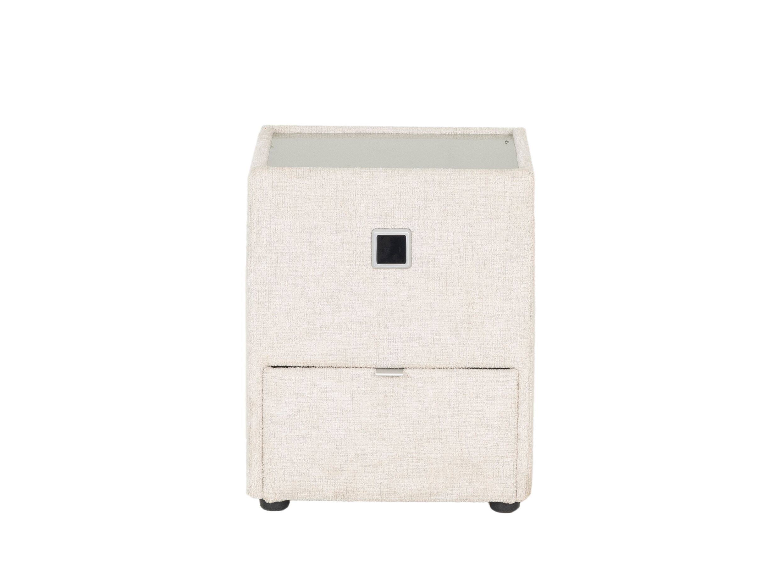 Overzichtsfoto - Nachtkastje Lancy 42,5x45x53cm - stof - beige