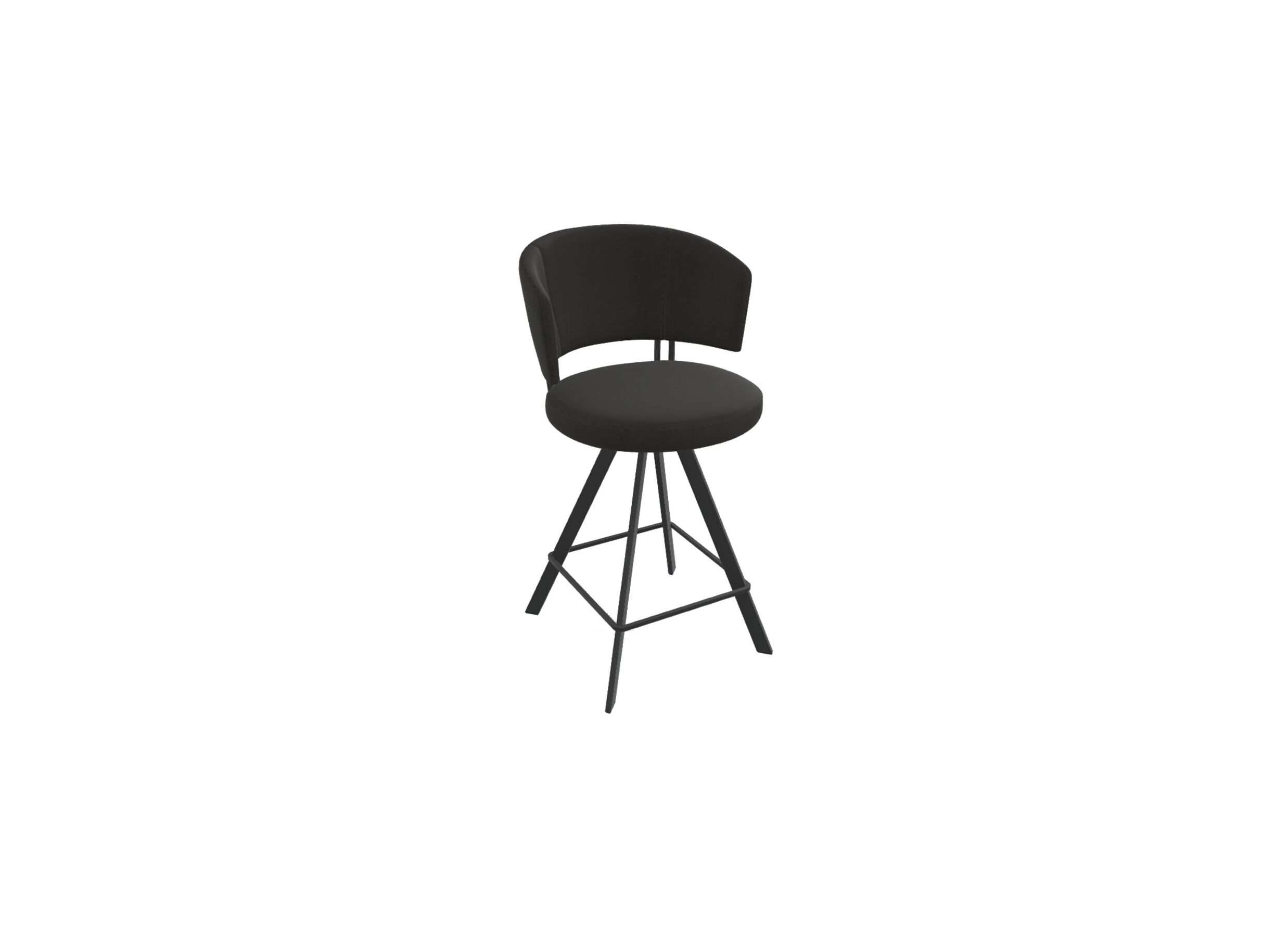 Chaise de bar Allure ZH65cm tissu noir onyx - Chaise de bar Allure ZH65cm - similicuir - noir onyx