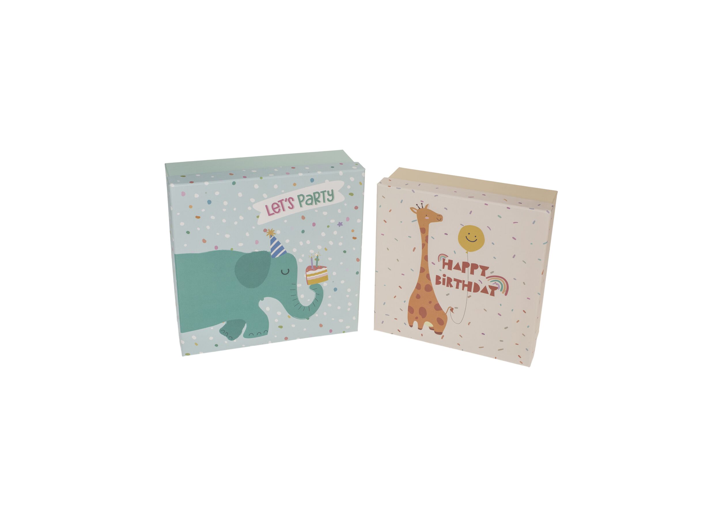 Overzichtsfoto - Giftbox Birthday Animals - karton - multicolor set van 8