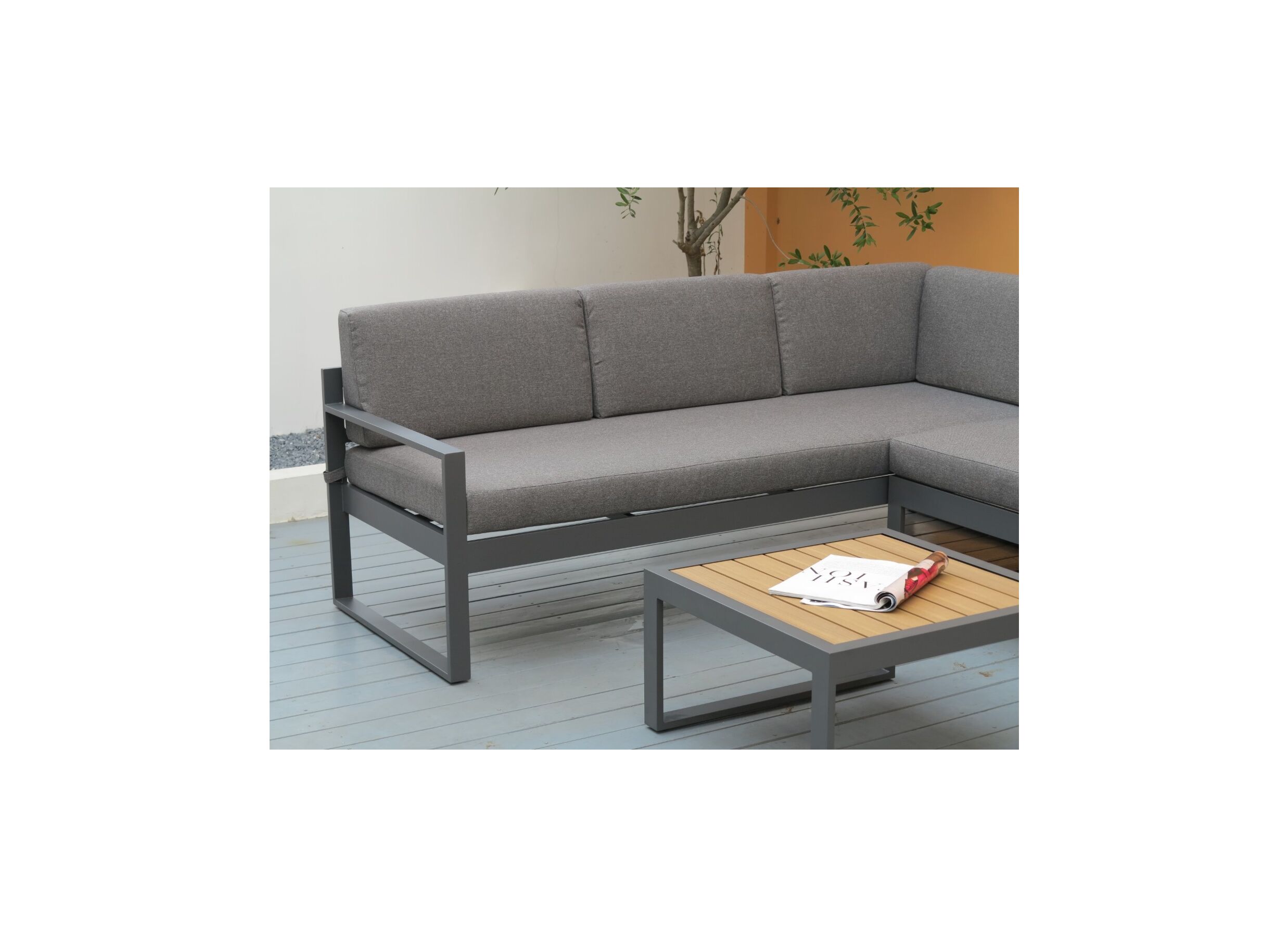 Photo ensemble - Salon lounge Yin aluminium - anthracite