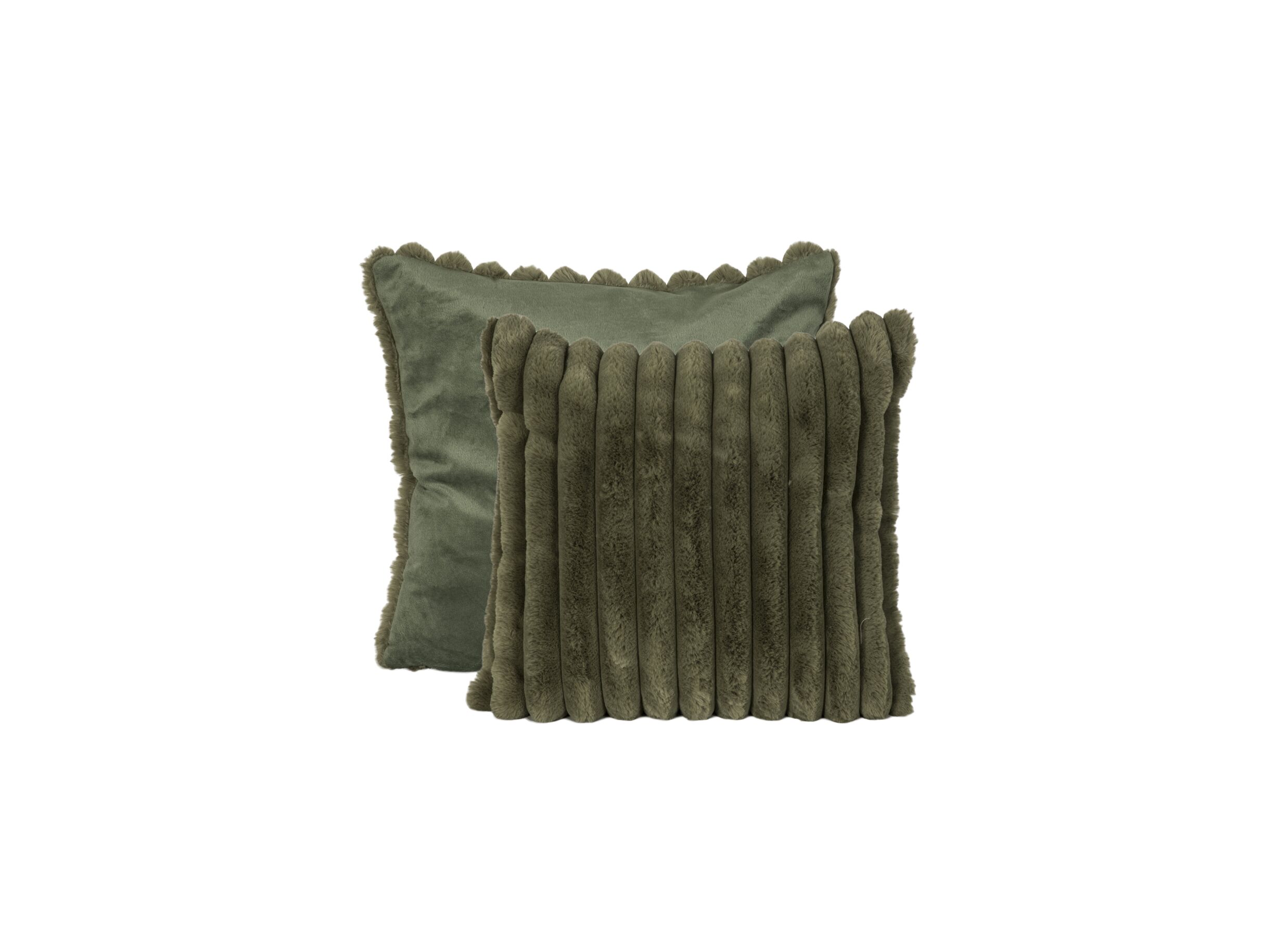 Aperçu - Coussin Gabriella 60x60cm - imitation fourrure de lapin - vert