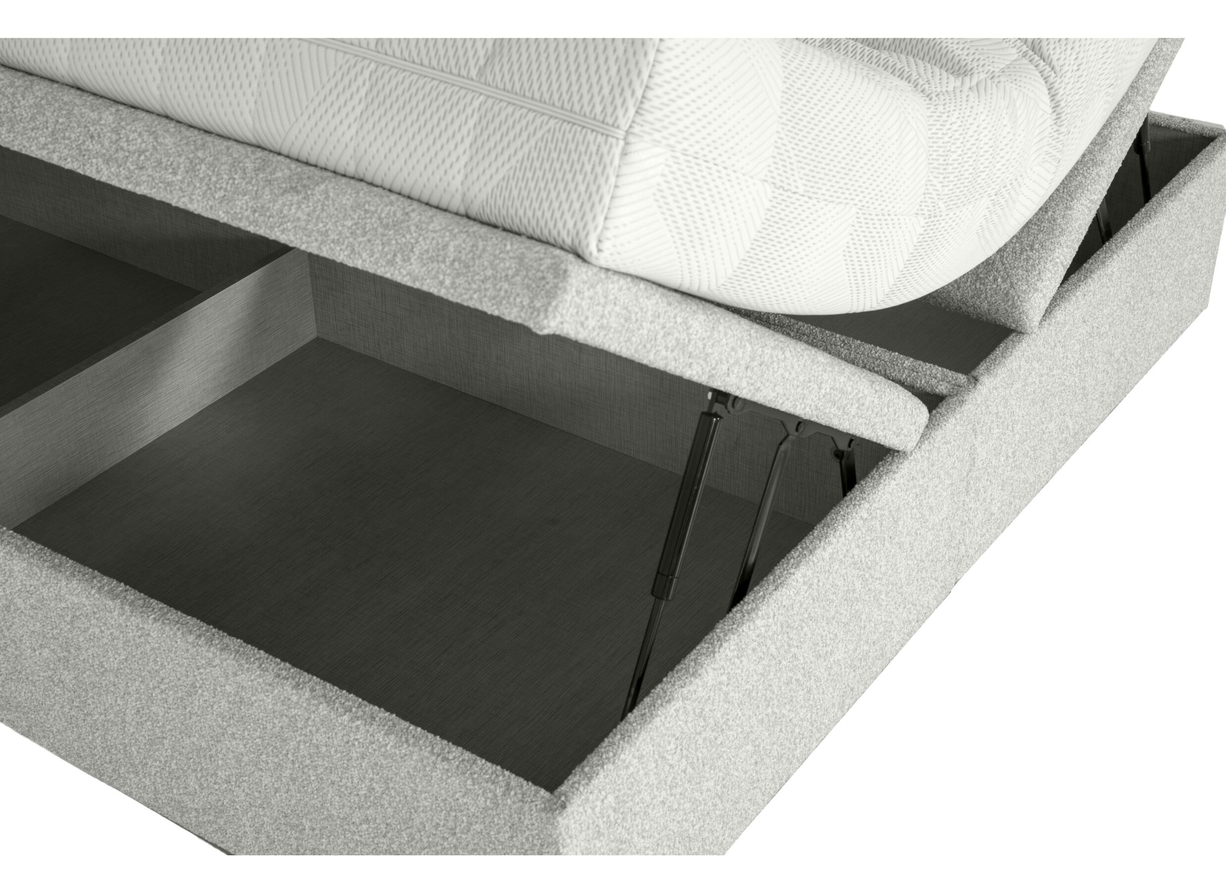 Detailfoto - Bedbox Butterfly 180x200cm - stof - lichtgrijs met opbergruimte