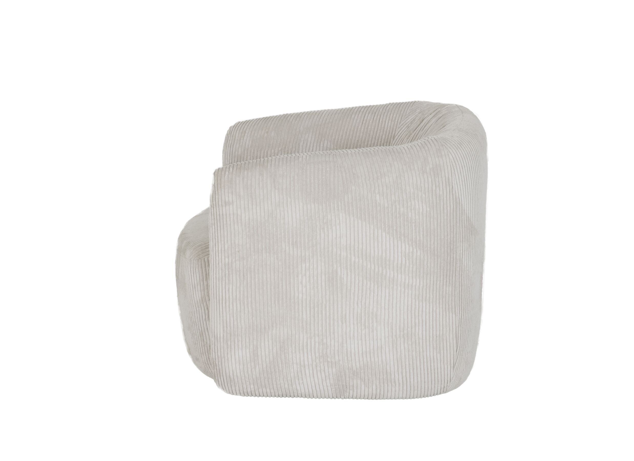 Fauteuil pivotant Alken 87x87x77cm - velours - beige