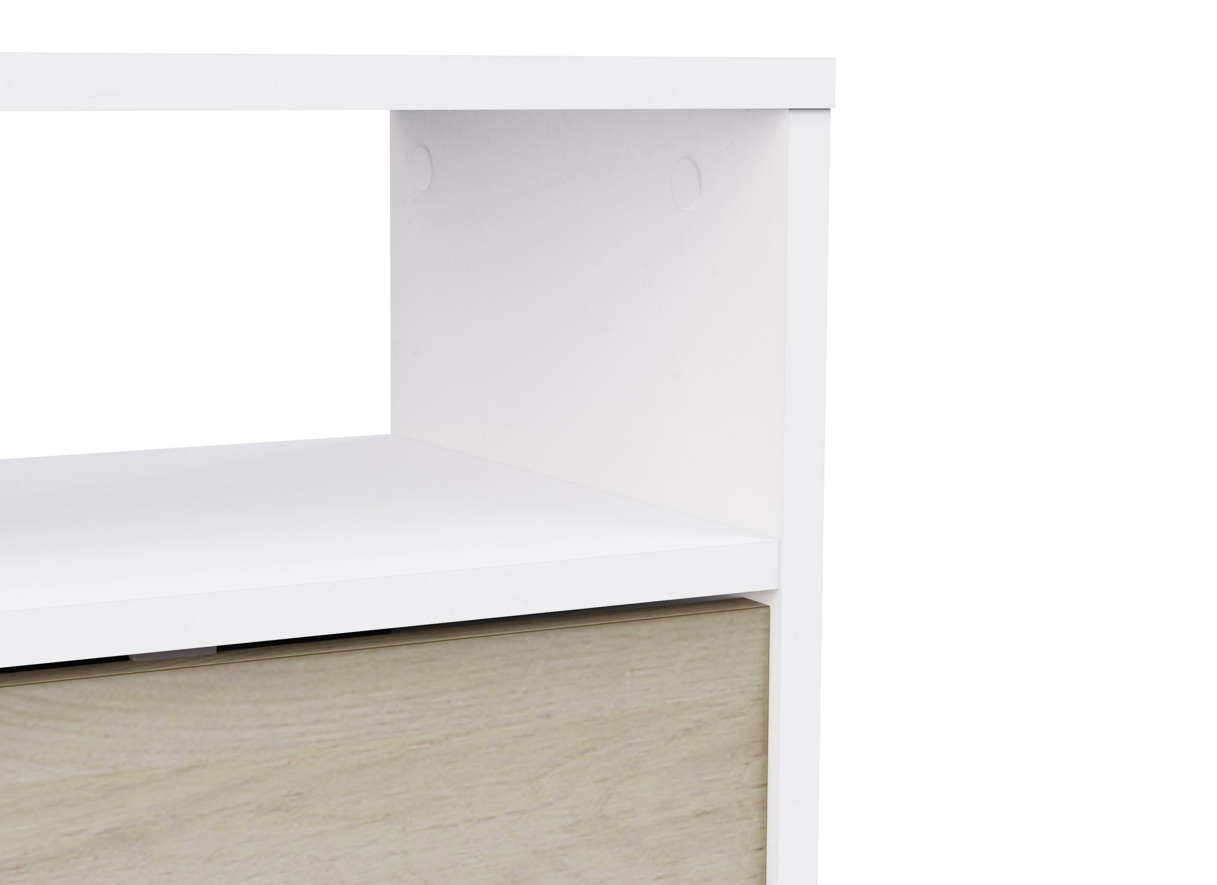 Detail - Table de chevet Nano 41x28x51cm - décor - blanc & chêne kronberg