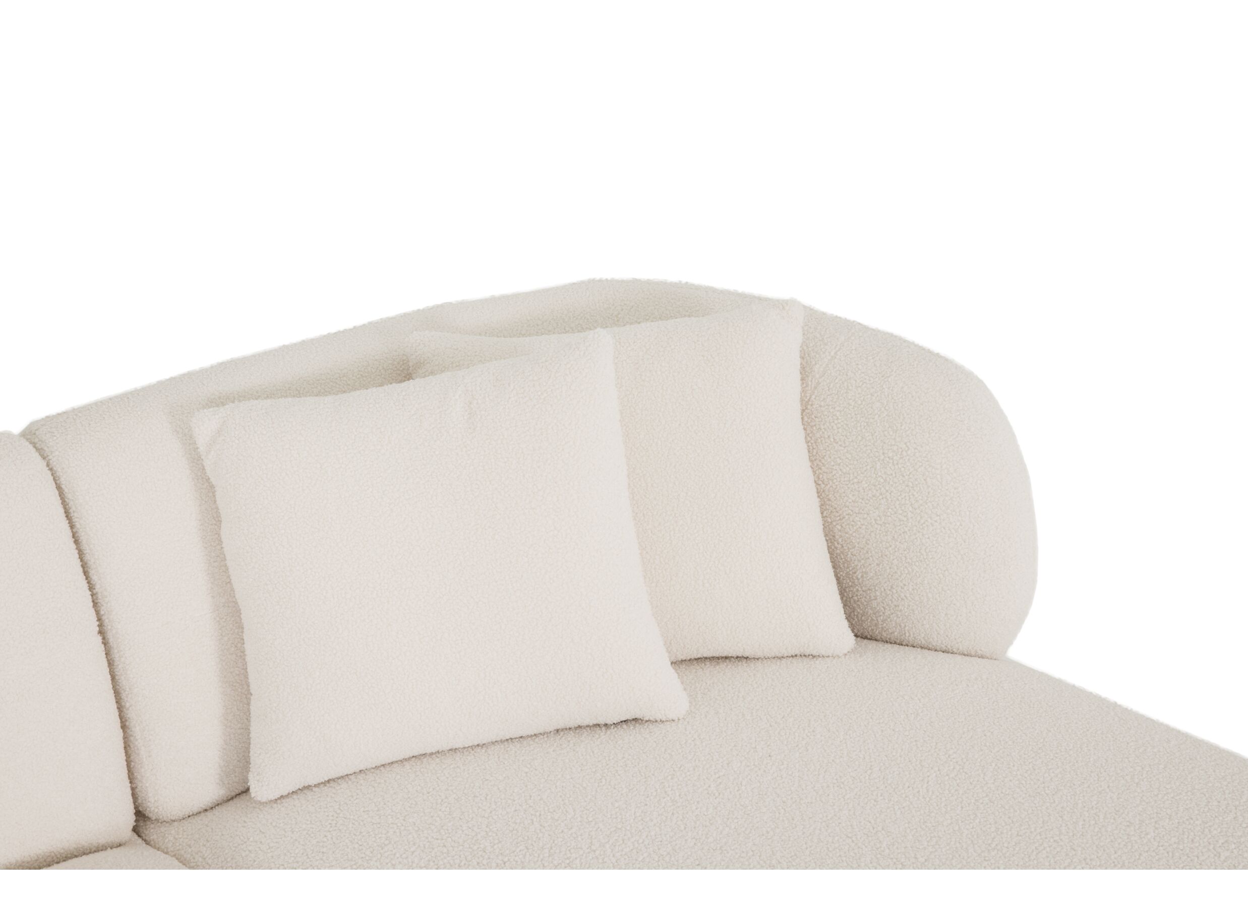 Detailfoto - Hoeksalon Rumi bouclé wit