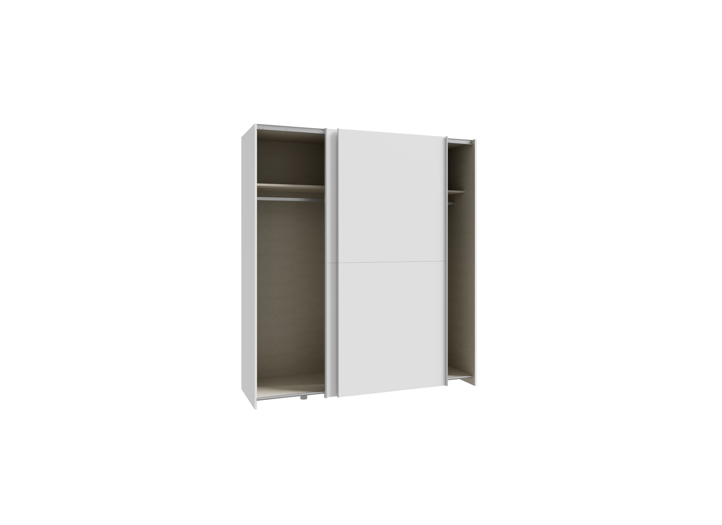 Schuifdeurkast Schach & Matt 170cm - decor - wit