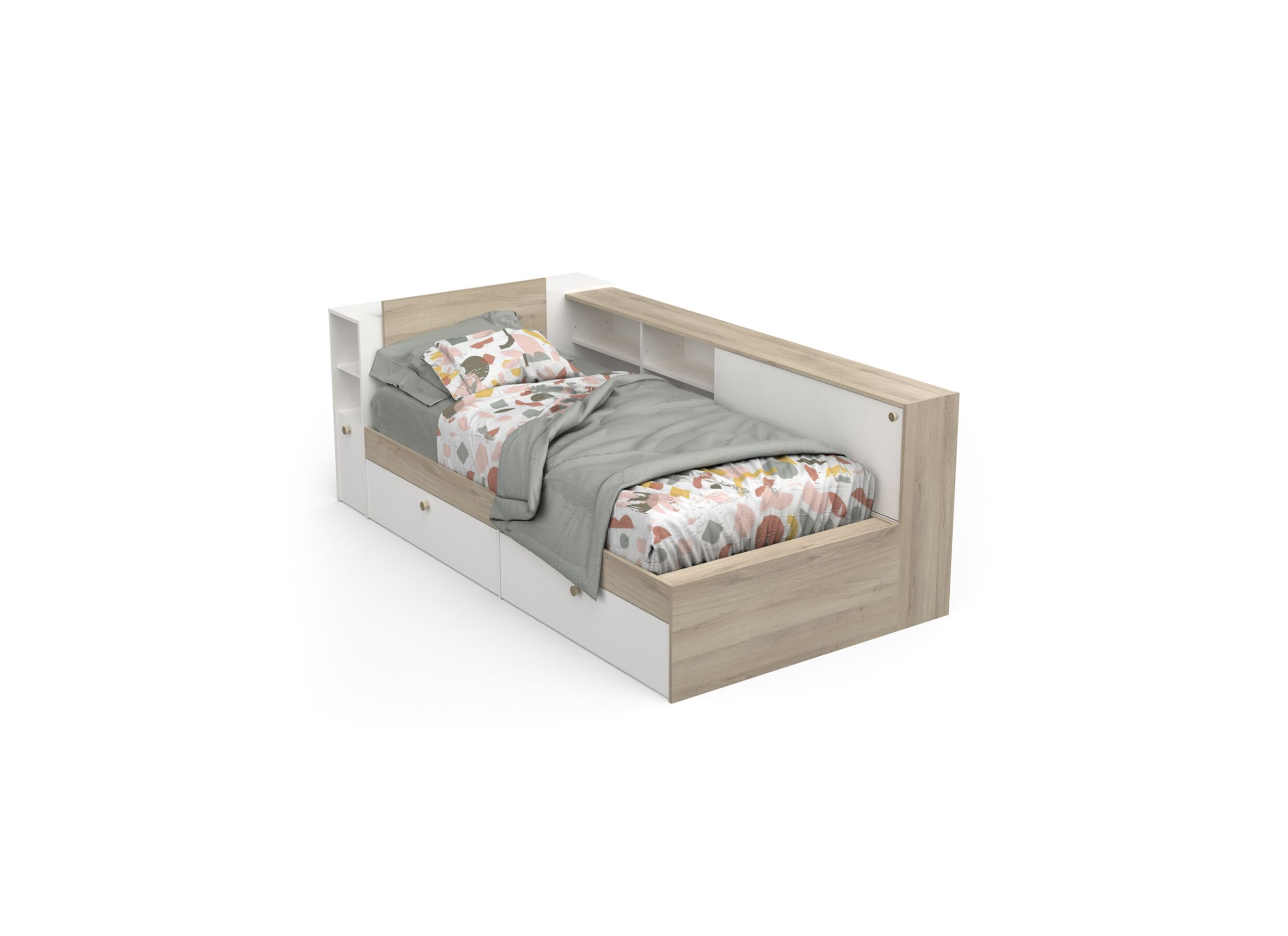 Lit Life 90x190/200cm avec rangement - Lit Life 90x190/200cm avec rangement