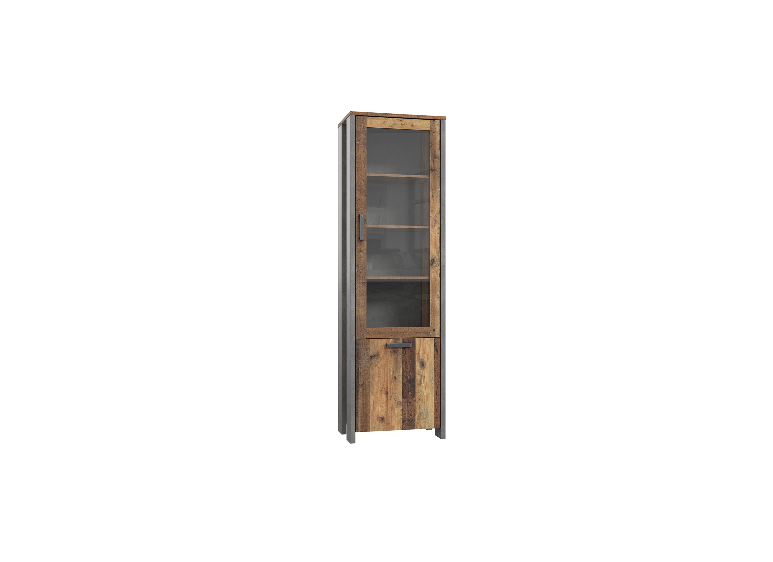 Vitrinekast Clif 62cm - decor - old wood/beton