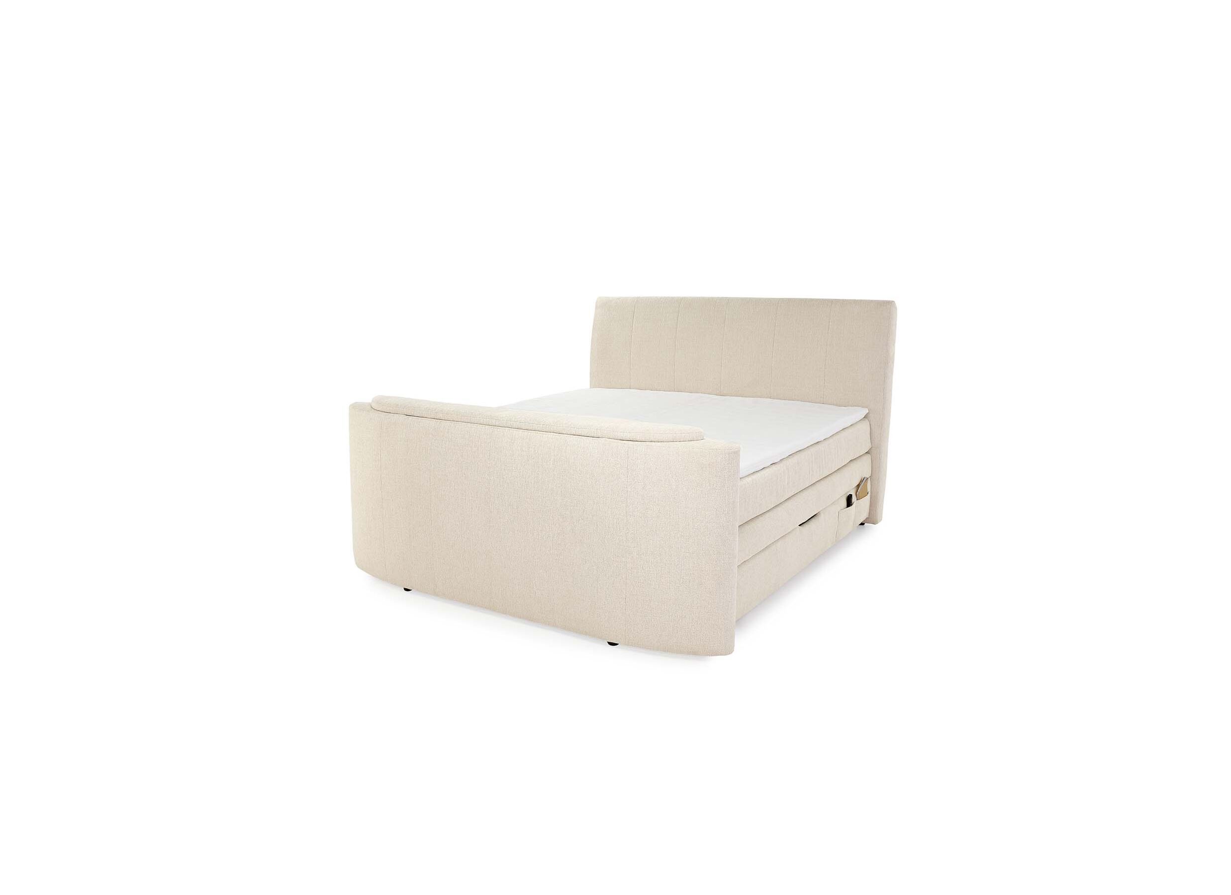 Hoofdfoto - Boxspring Belair Normal 180x200cm - stof - ecru met tv-lift en opbergruimte