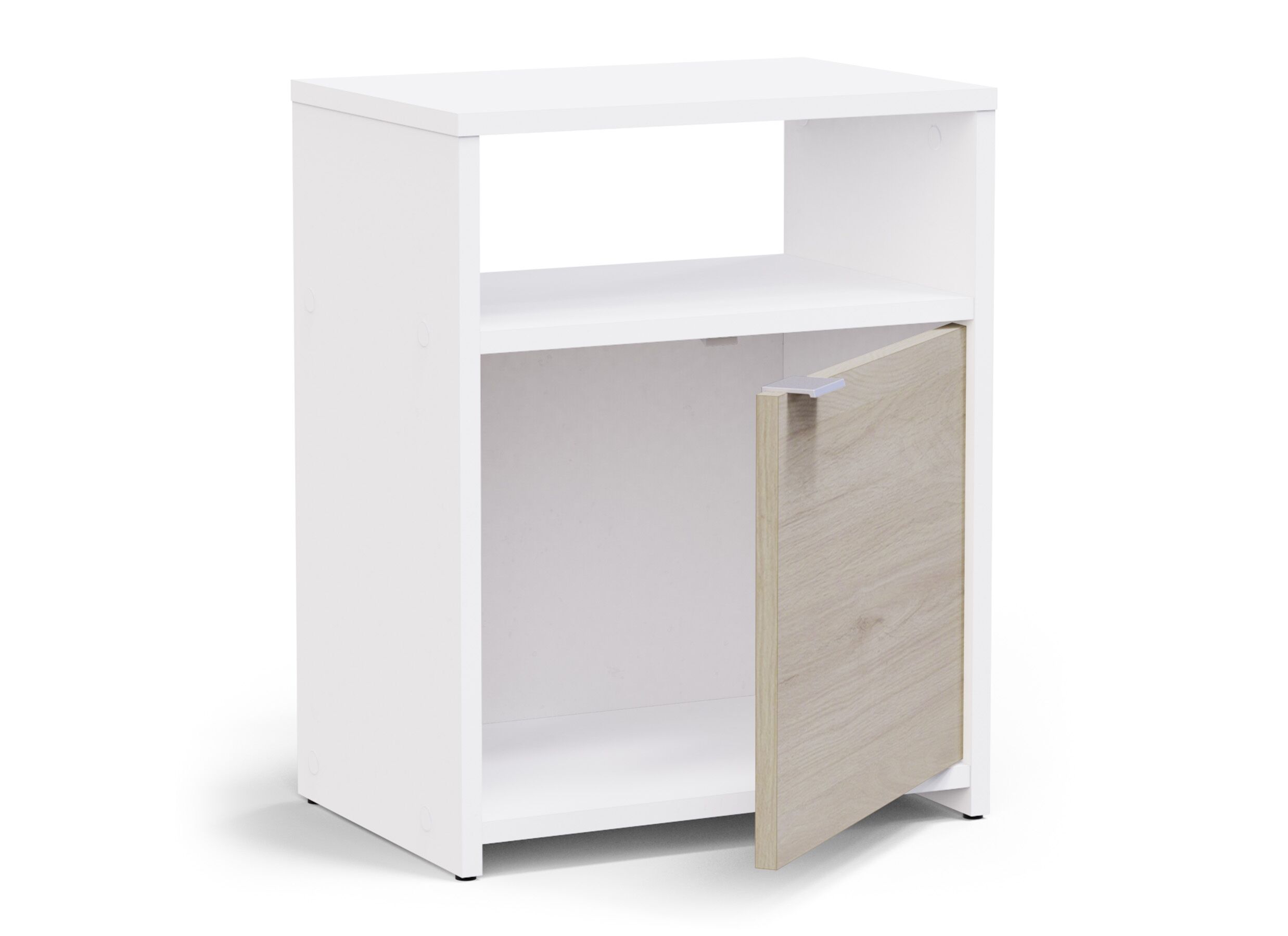 Disposition - Table de chevet Nano 41x28x51cm - décor - blanc & chêne kronberg
