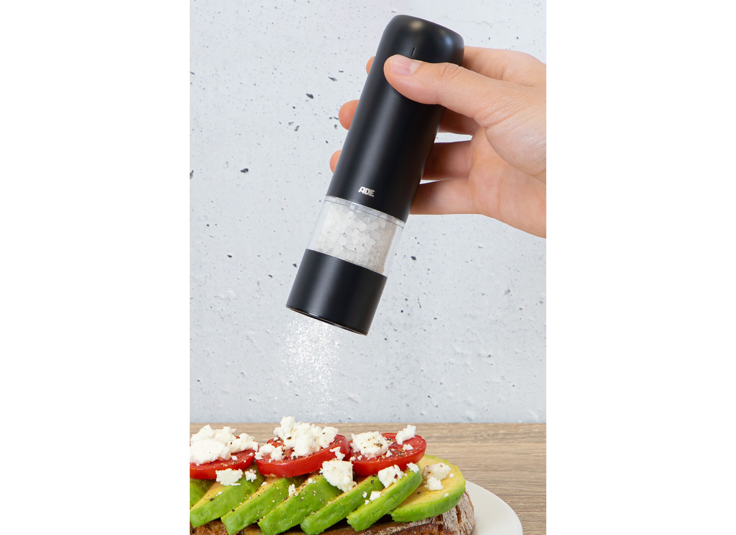 Foto ambiance - Moulin poivre et sel H14cm - acier - anthracite électrique et rechargeable