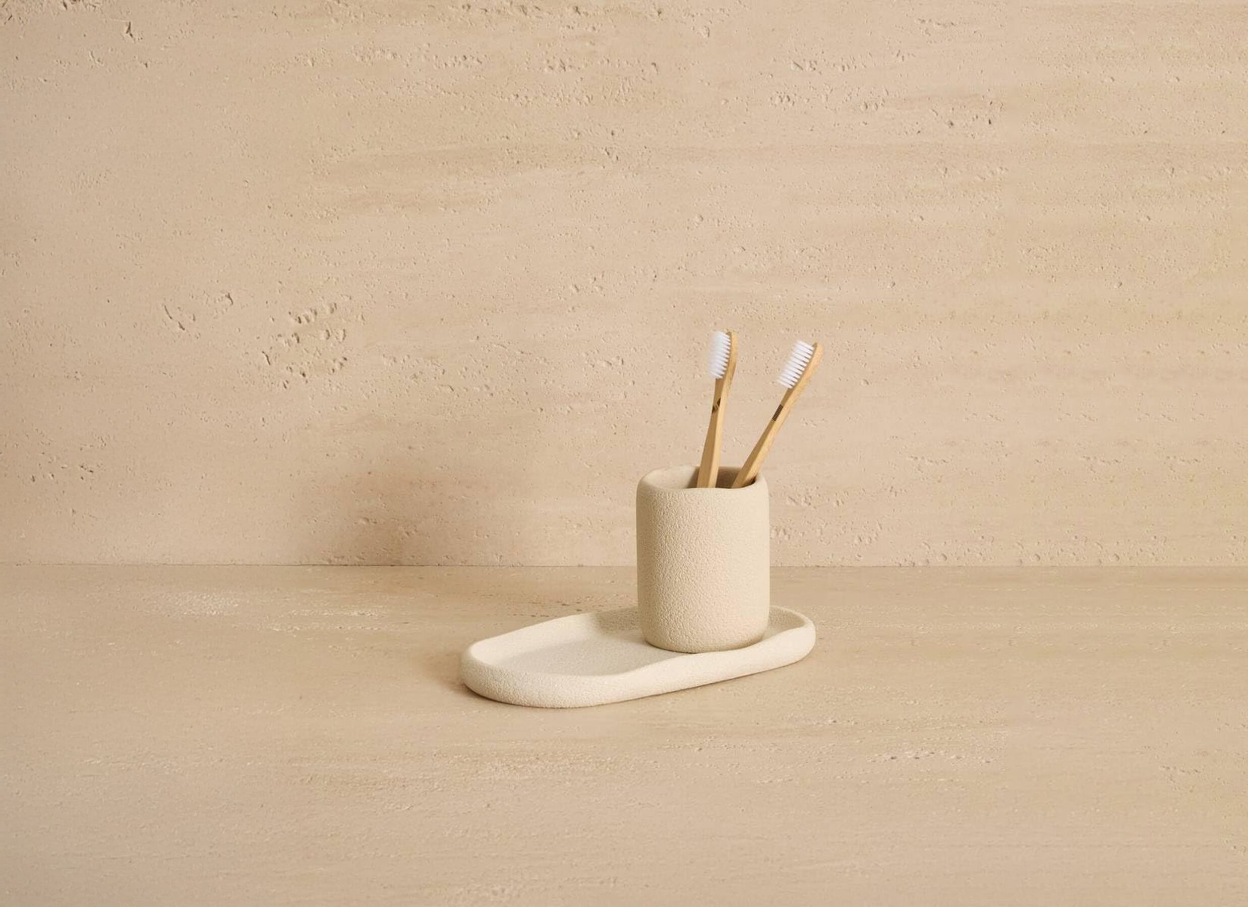 Sfeerfoto - Schaal Oleya 22,6x12,7x1,9cm - polyresine - beige