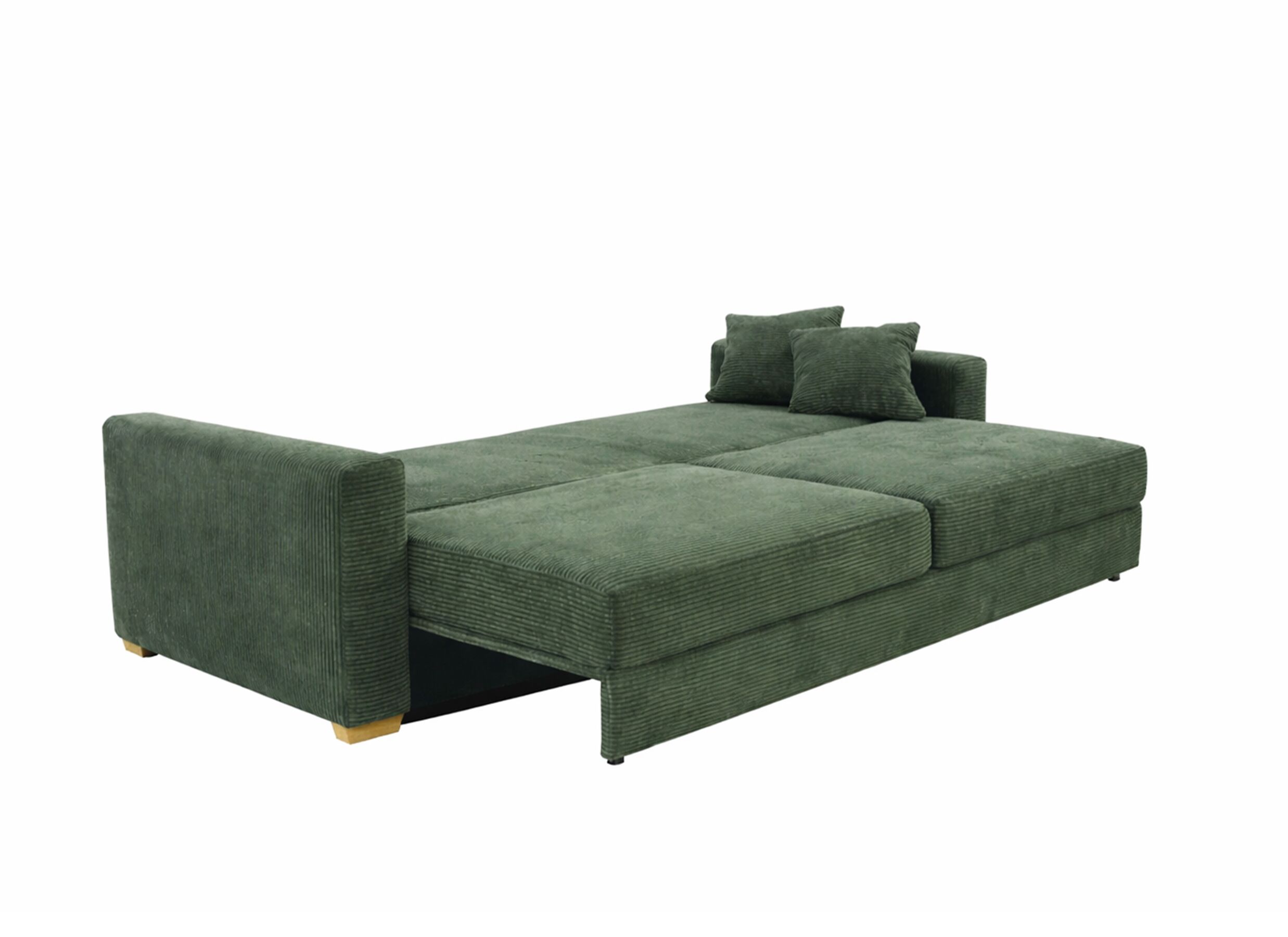 Overzichtsfoto - Zetelbed Micha 2-persoons - 237x104cm - stof - groen