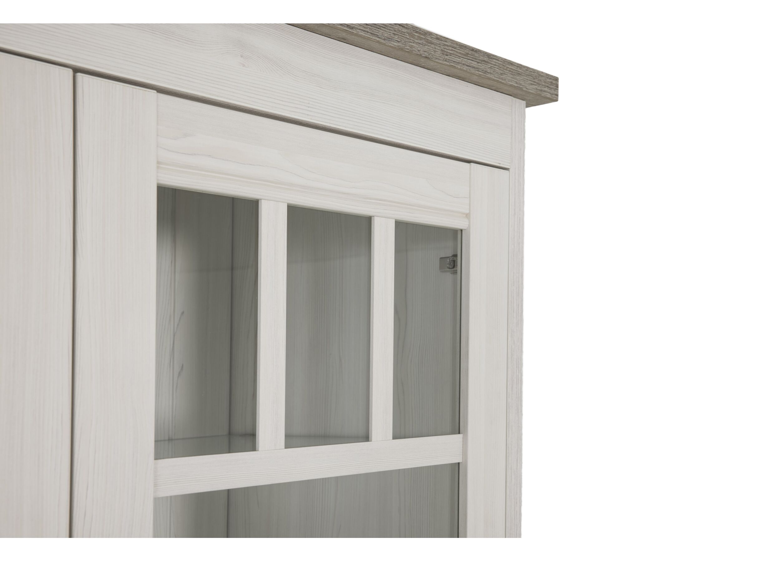 Detailfoto - Vitrinekast 122cm - decor - lariks/bruine eik