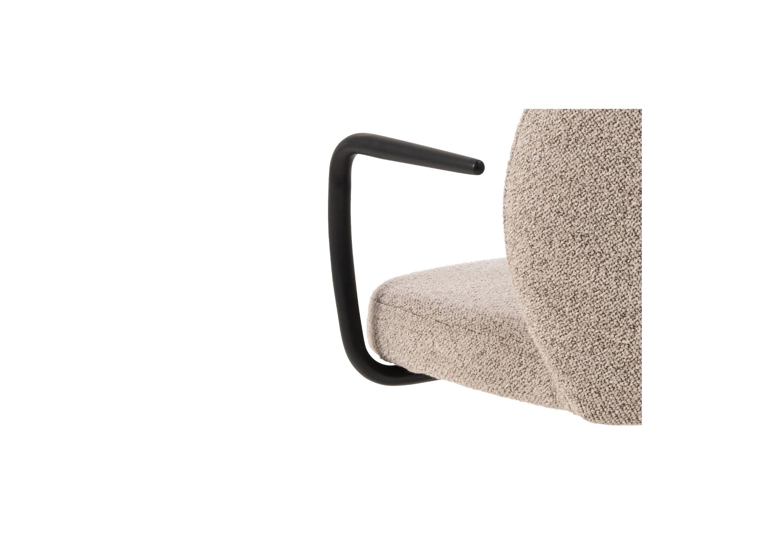 Detail - Chaise de bureau tissu/acier poudré - beige/noir mat
