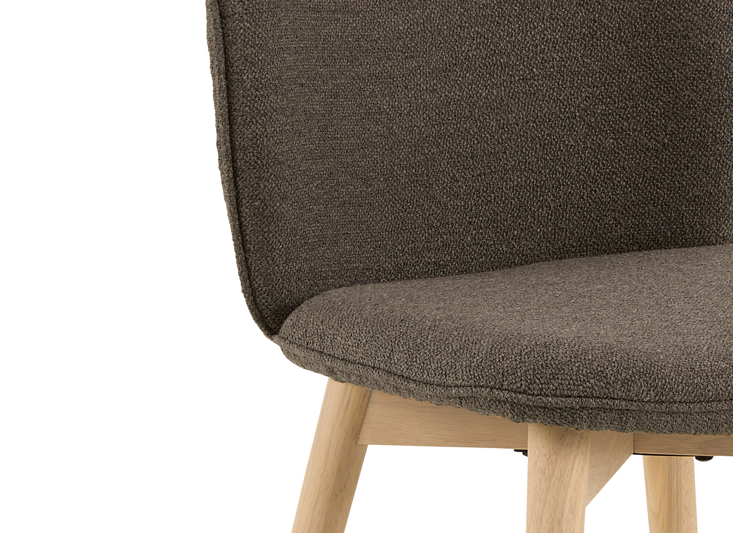 Detailfoto - Stoel 47x49,5x89cm - stof - taupe/white oiled oak