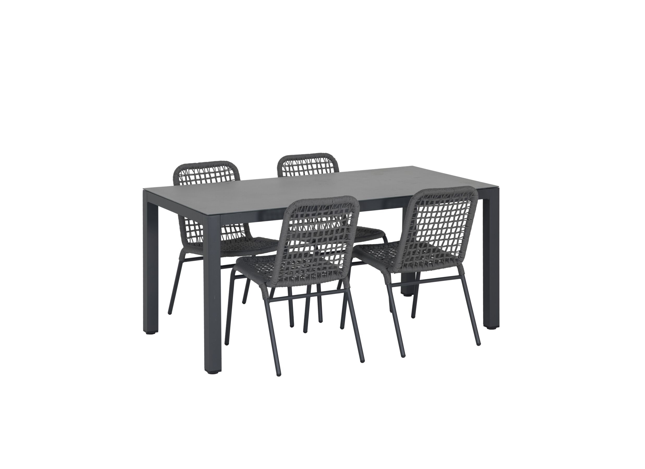 Photo ensemble - Chaise de jardin Hopi 55x61x81cm - artificial rattan - anthracite