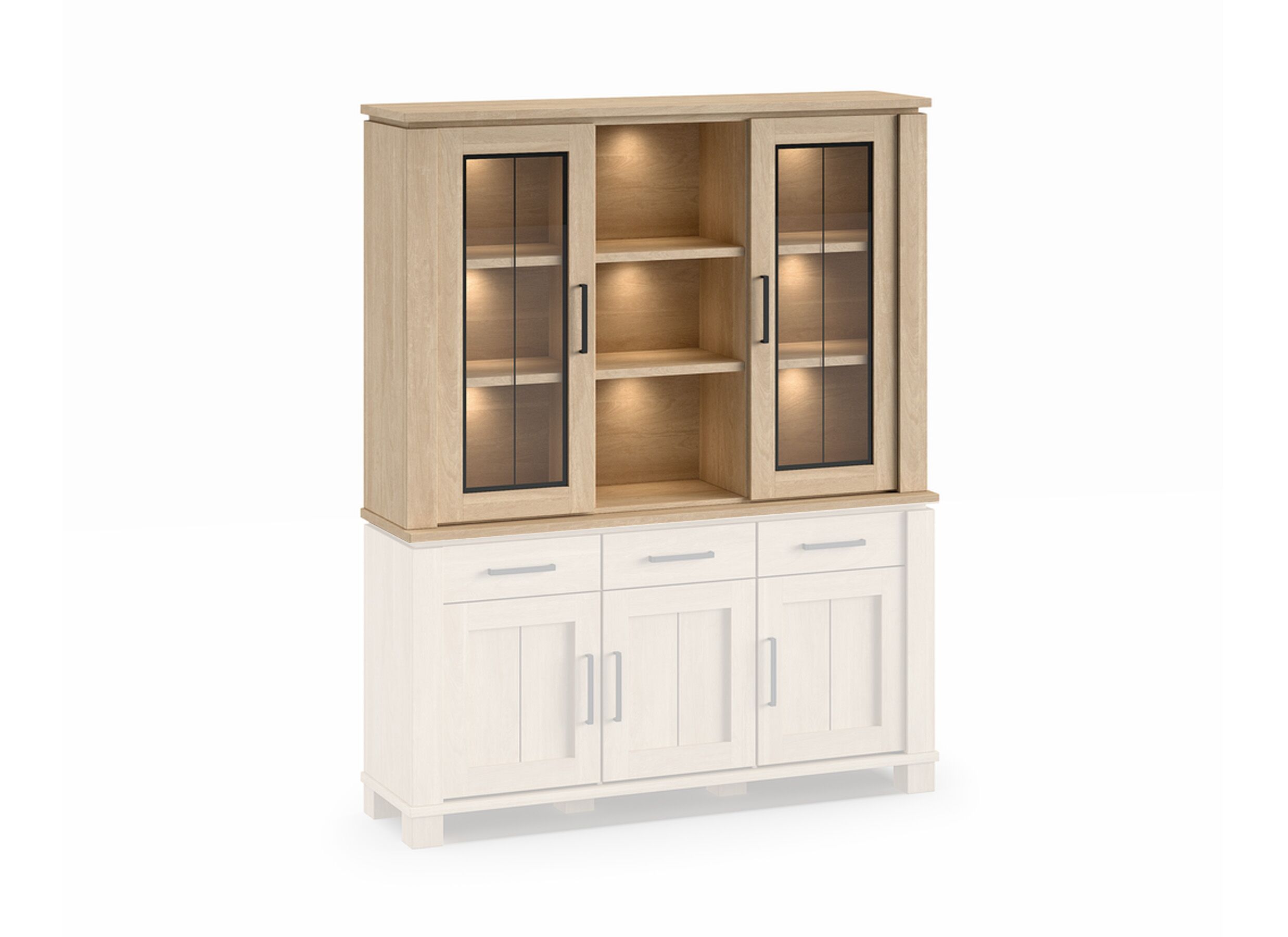 Opzetstuk Alba 162cm - decor - sand oak nature - Surmeuble Alba 162cm - décor - sand oak nature