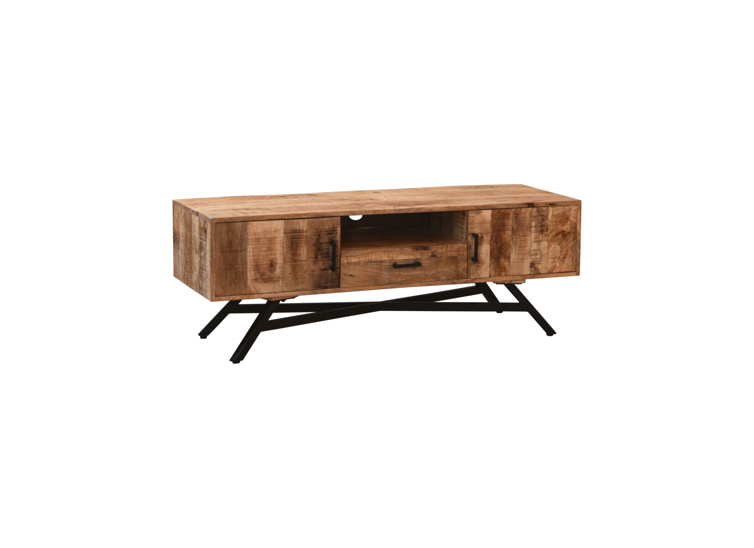 Meuble TV industriel Tarth bois massif 145cm - Meuble TV Tarth bois massif 145cm