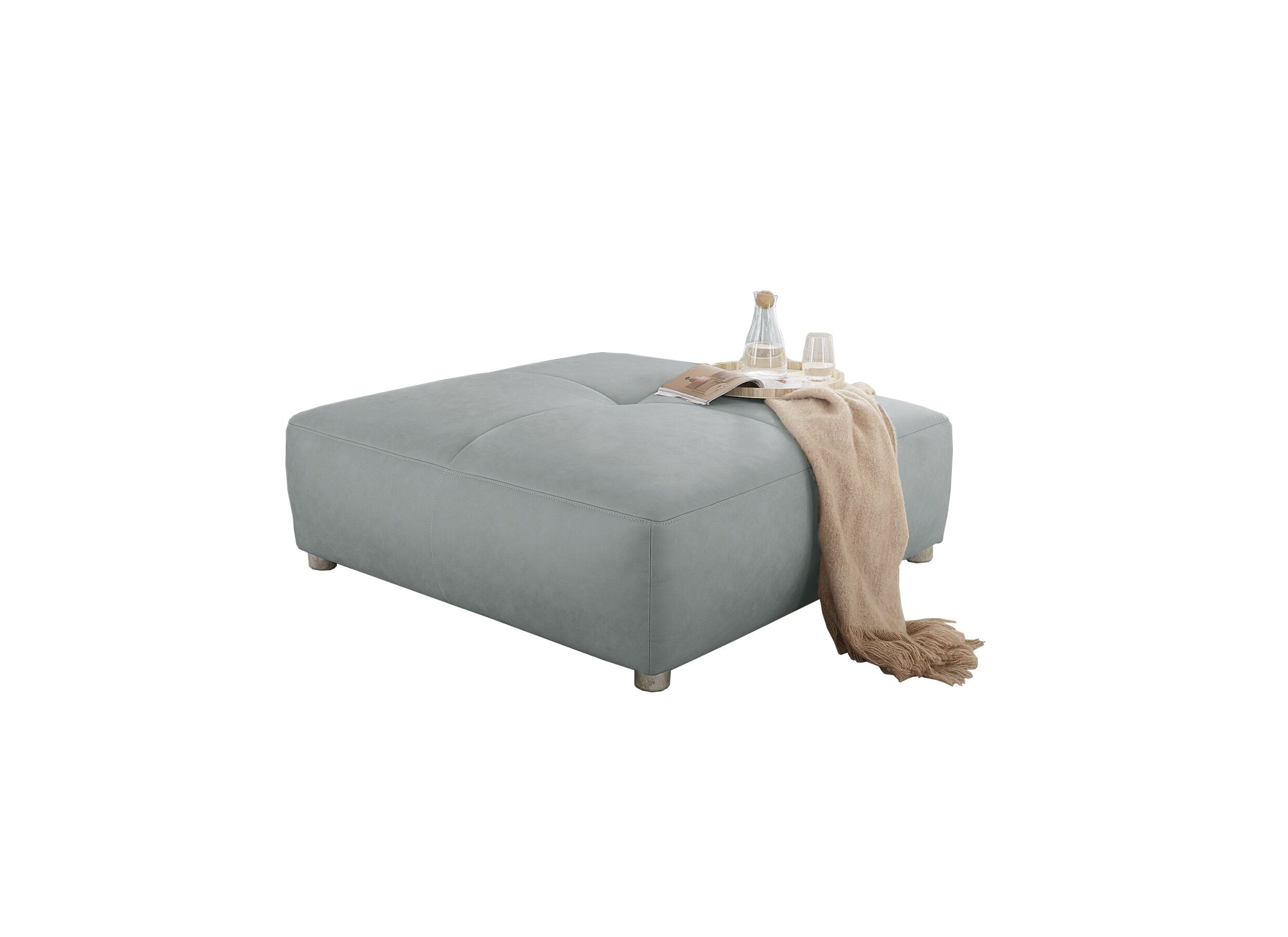 Pouf Gulliver 126x126cm tissu bleu clair - Pouf Gulliver 126x126cm tissu bleu clair