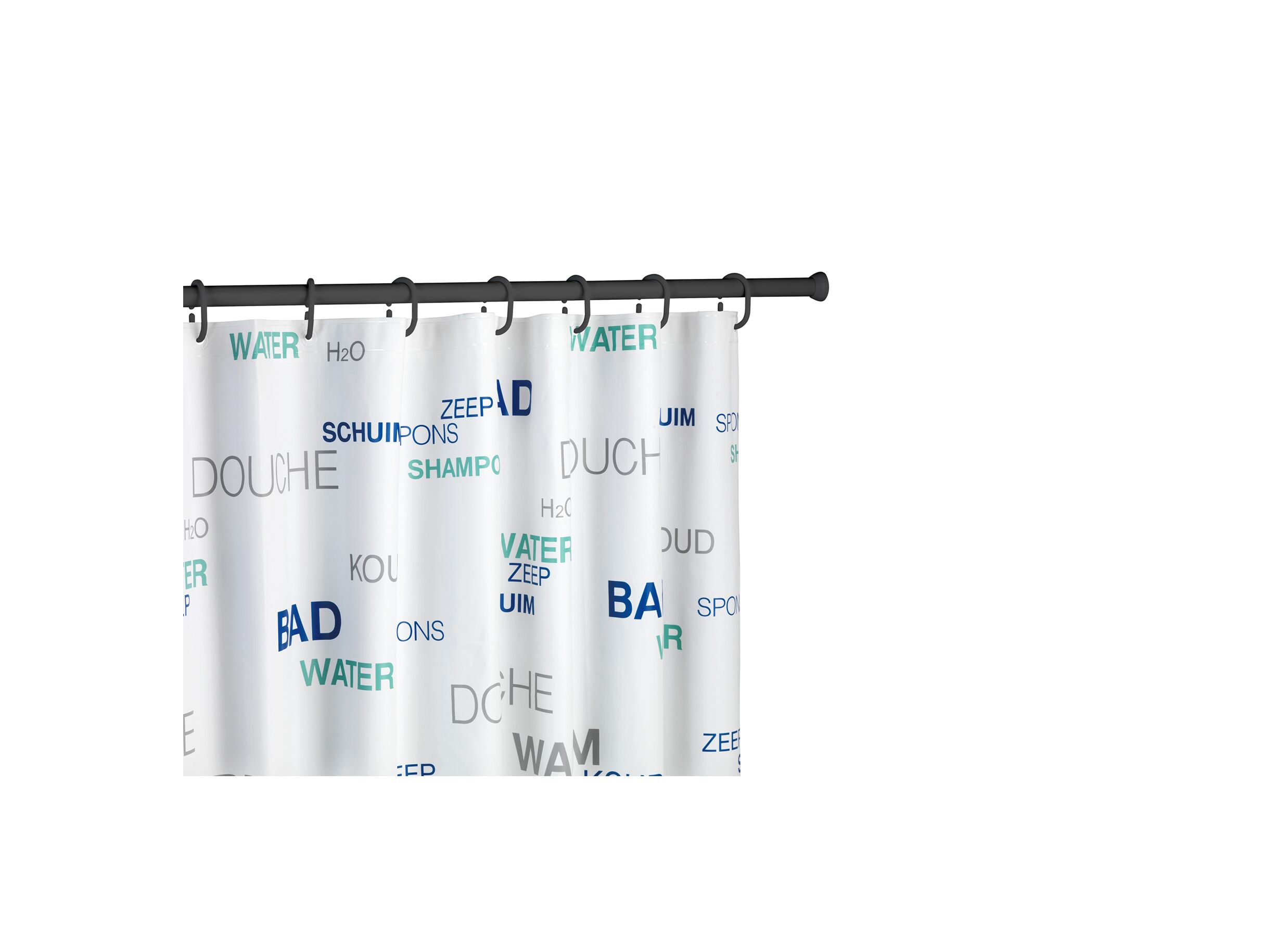 Douchestang 70/115cm zwart