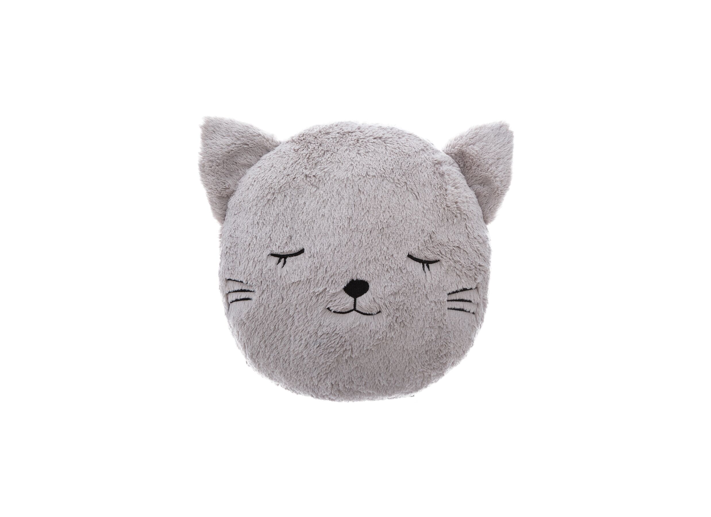 Kussen Kat 27x27cm - stof - grijs