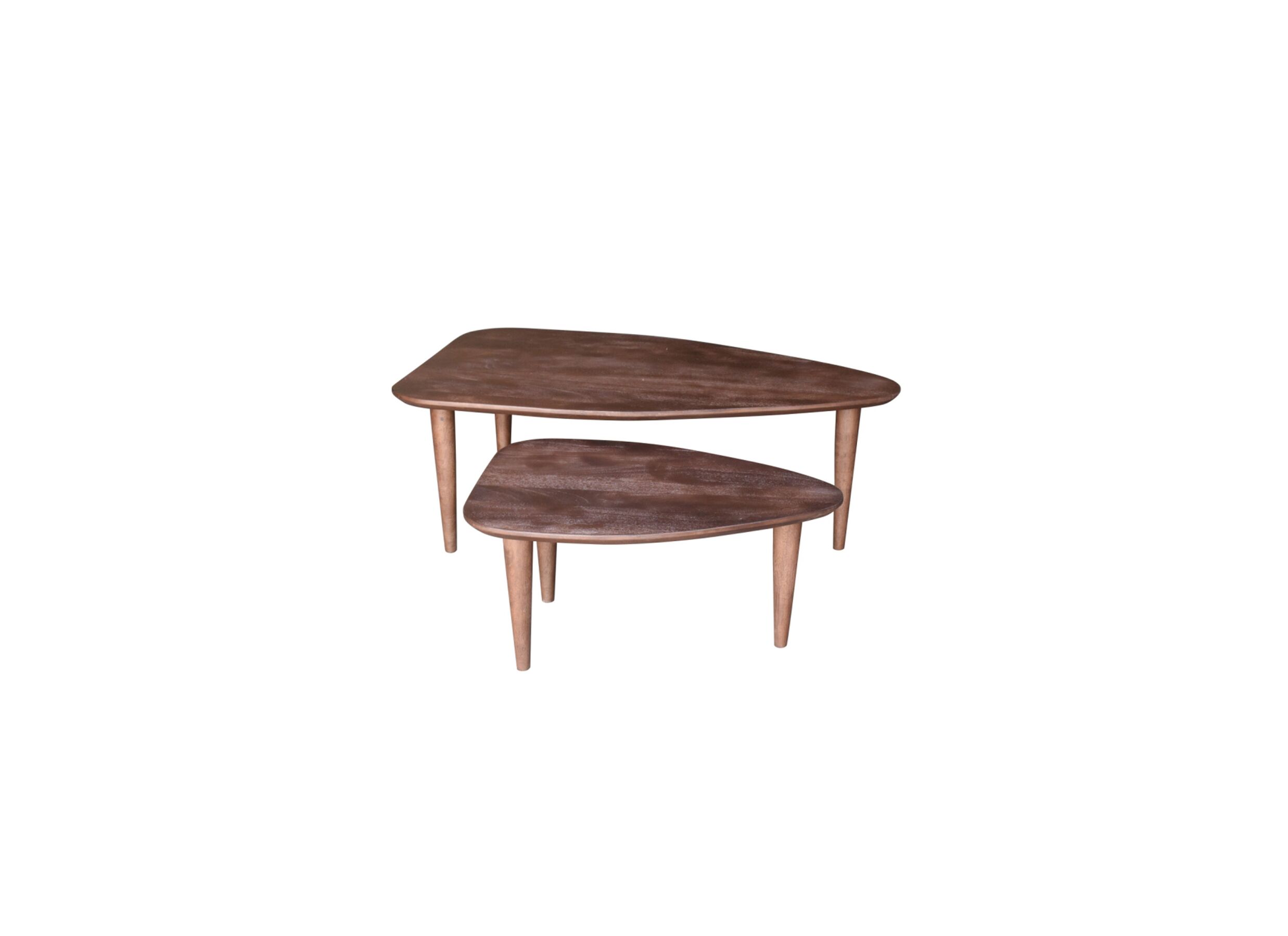 Aperçu - Table basse Ginger 100x64/69x49 - mangueir massif - naturel - lot de 2