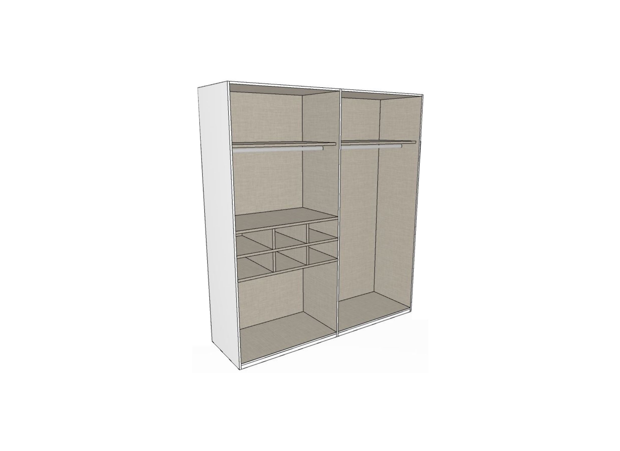 Garde-robe Select 200cm - décor - blanc