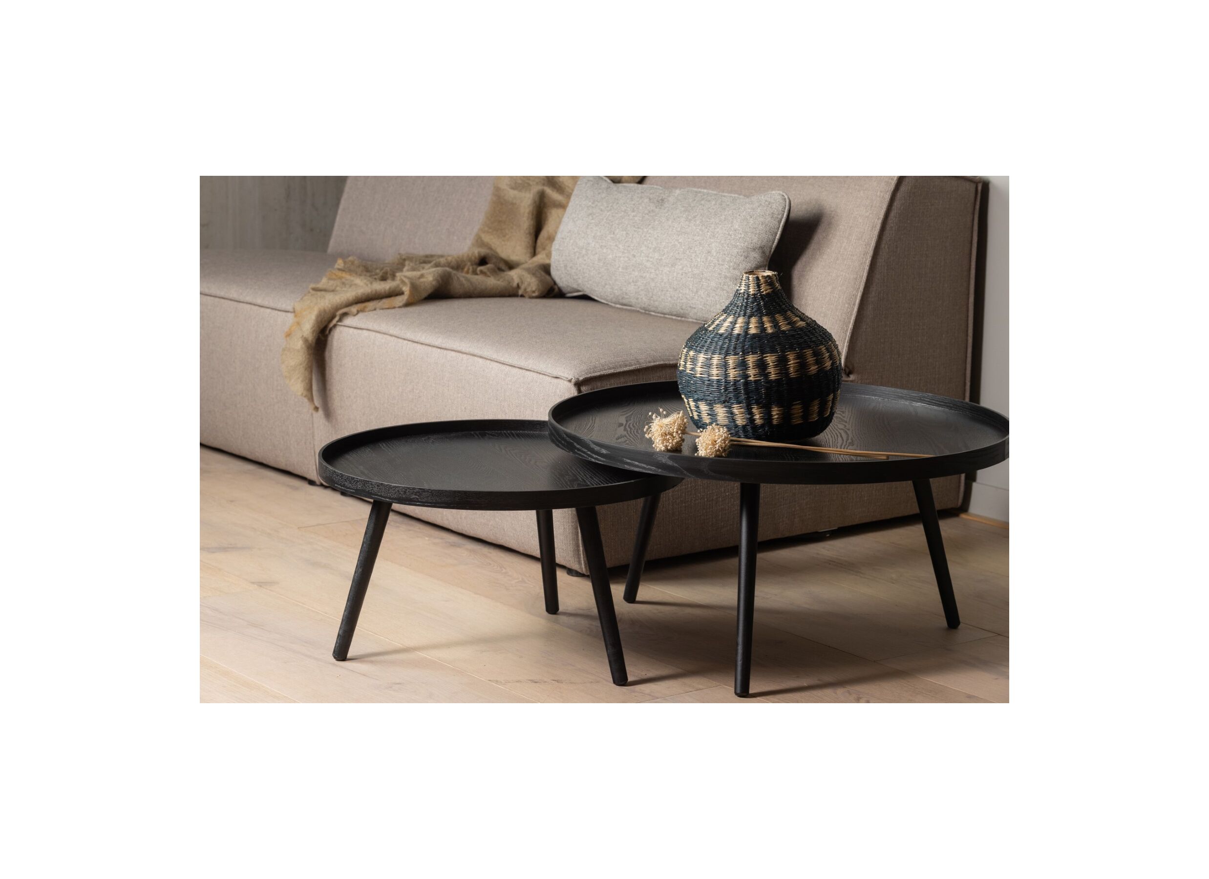 Foto ambiance - Table d'appoint Ø78cm - MDF - noir