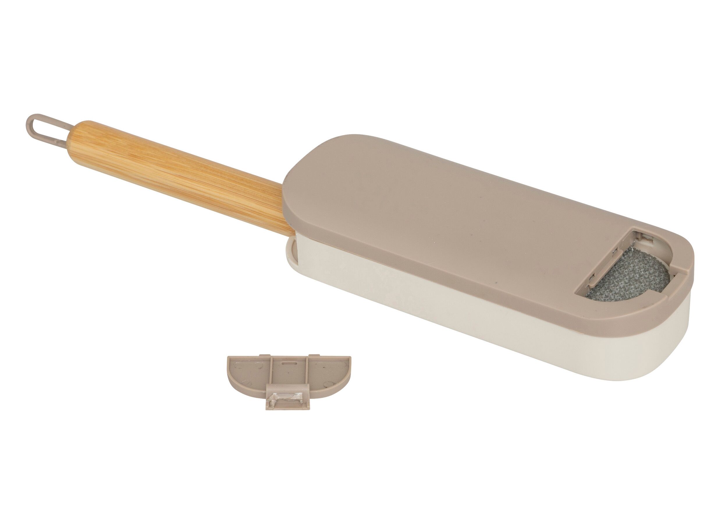 Aperçu - Brosse textile 7,3x4x34,5cm - bambou et plastique - gris