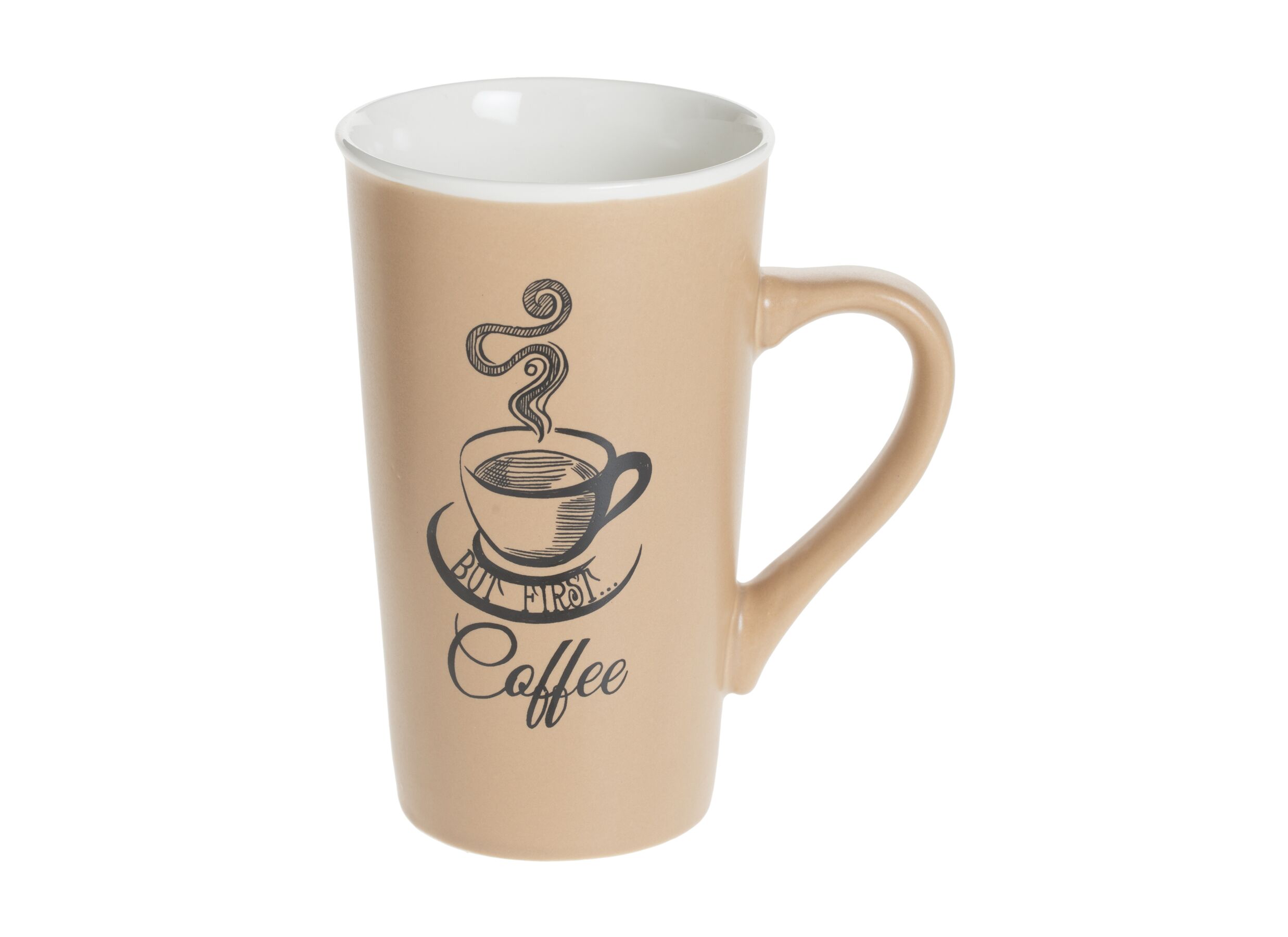 Overzichtsfoto - Mok Hot drink 50cl Ø9,1x15cm - porselein - zwart/beige