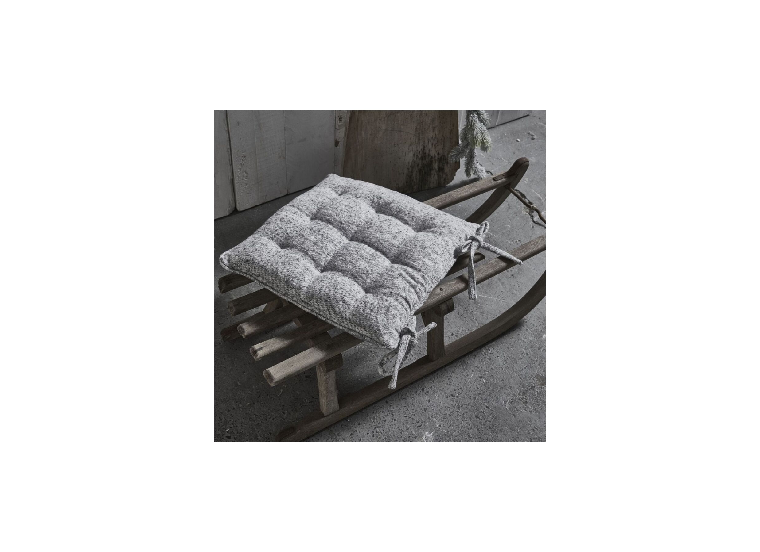 Stoelkussen Chalet 40x40cm - katoen - lichtgrijs - Coussin de chaise Chalet 40x40cm - coton - gris clair
