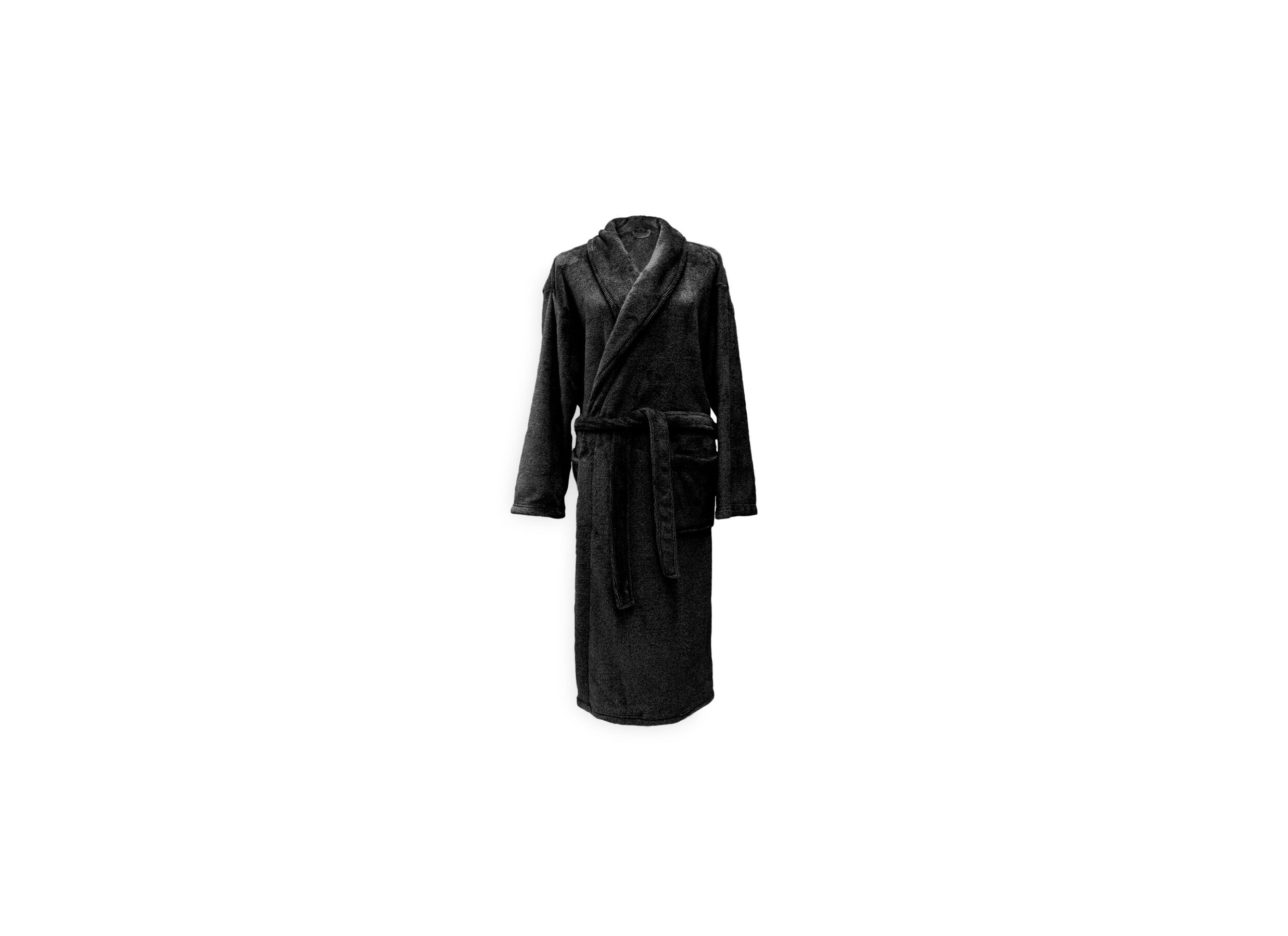 Badjas S flanel deep black