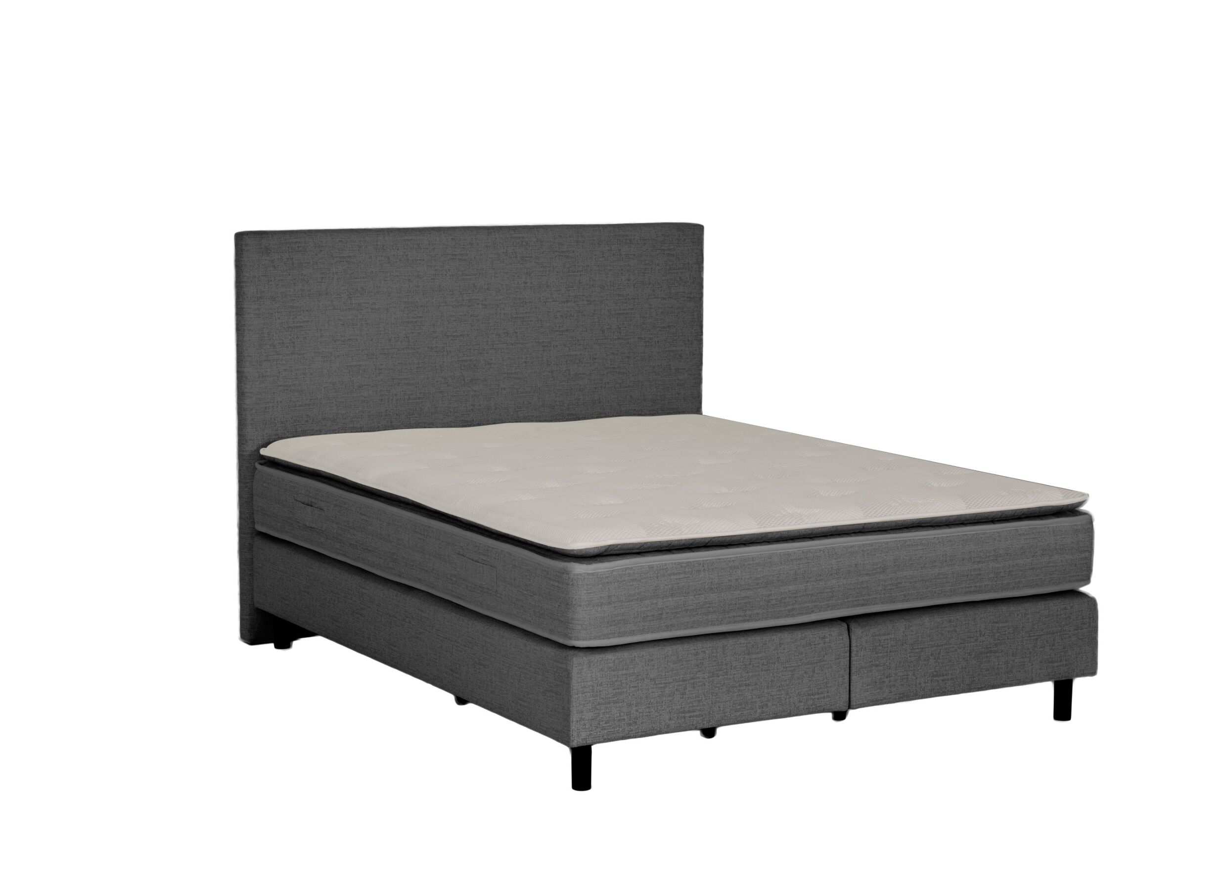 Boxspring Kingstyle 140x200cm - stof - donkergrijs met opbergruimte - Boxspring Kingstyle 140x200cm - stof - donkergrijs met opbergruimte