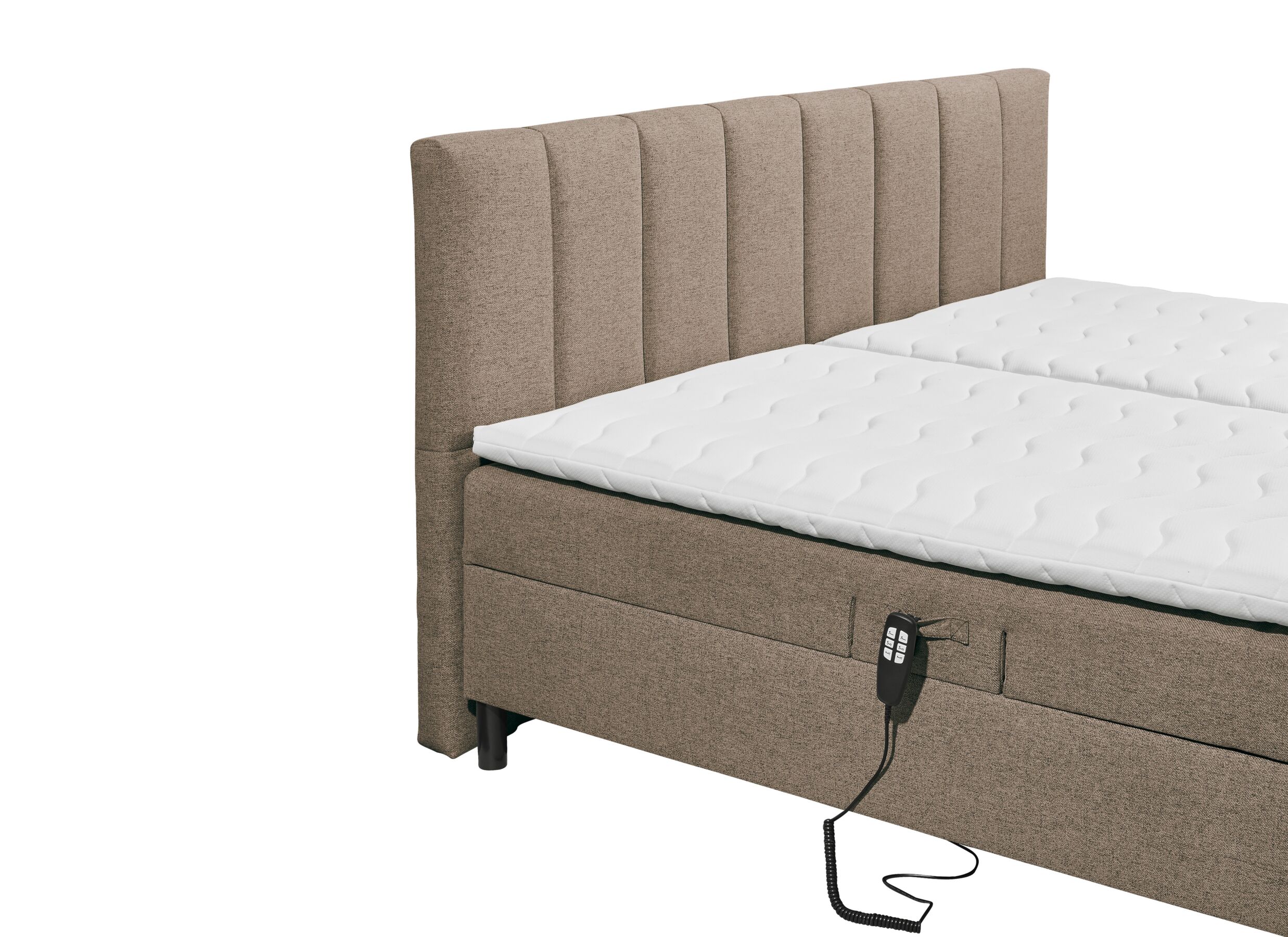 Detailfoto - Bedbox Miralindo 180x200cm - stof - bruin elektrisch