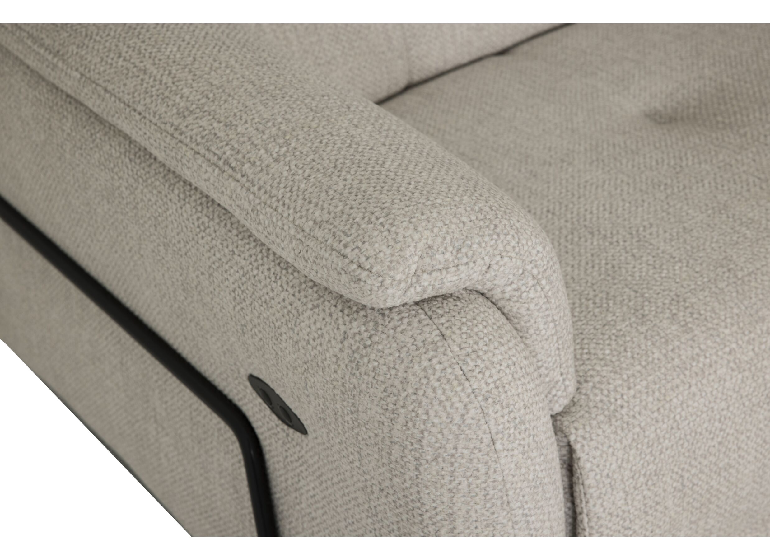 Detail - Canapé d'angle Oltens 281x228cm - tissu - beige avec relax