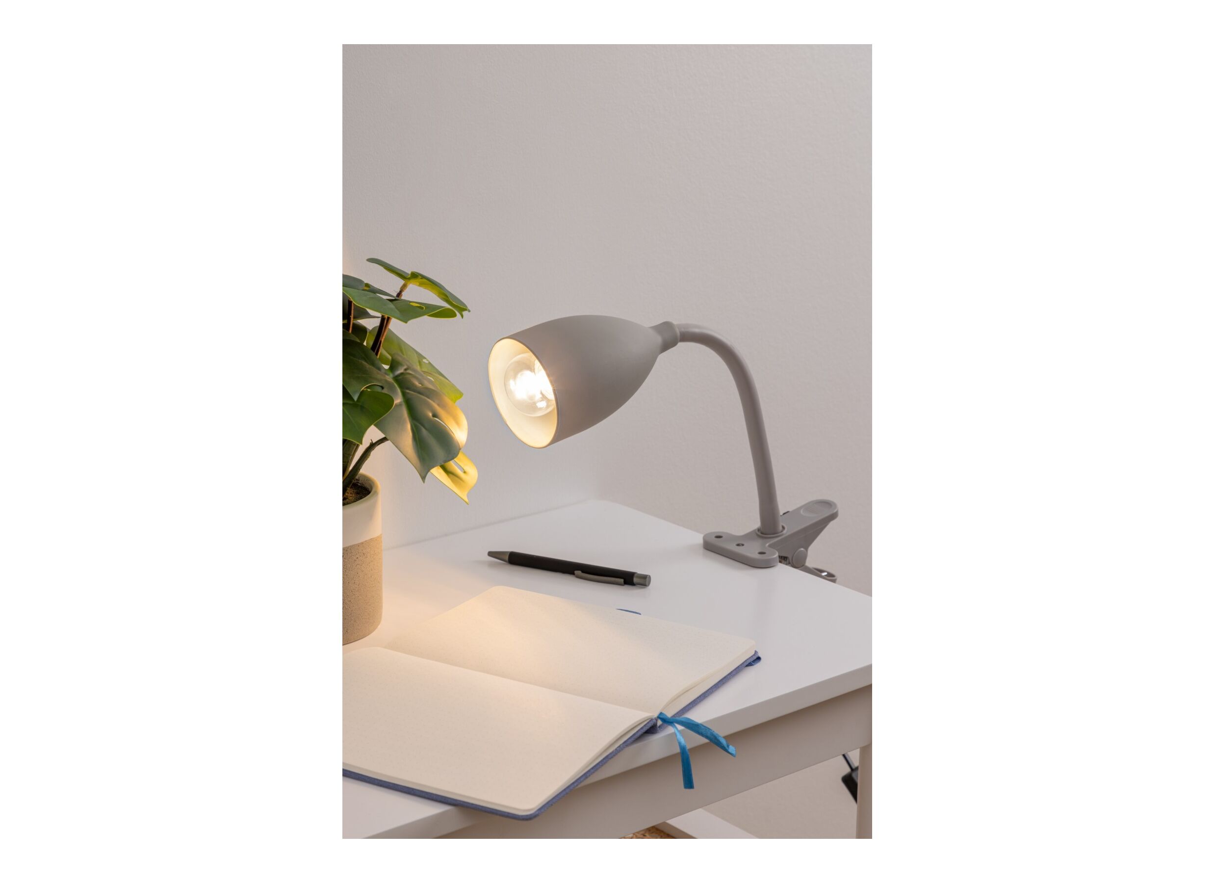 Foto ambiance - Lampe à pince Sily H43cm - plastique - gris