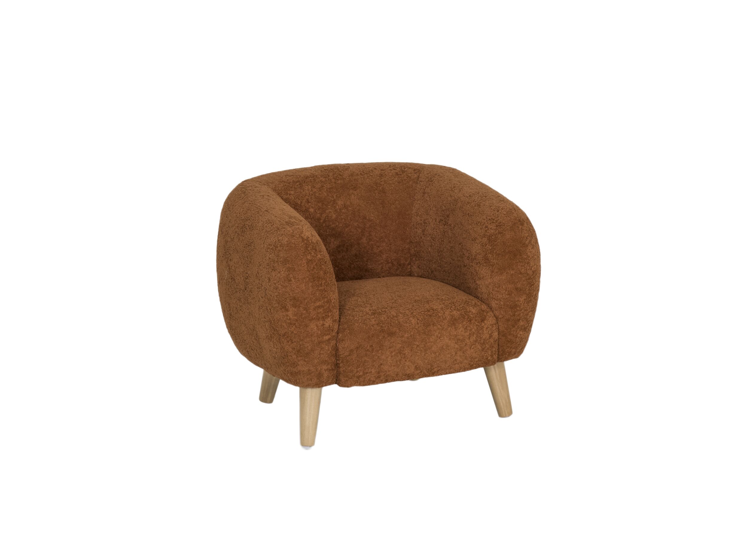 Hoofdfoto - Kinderfauteuil Hush 54x44x41cm - polyestervezel - cognac