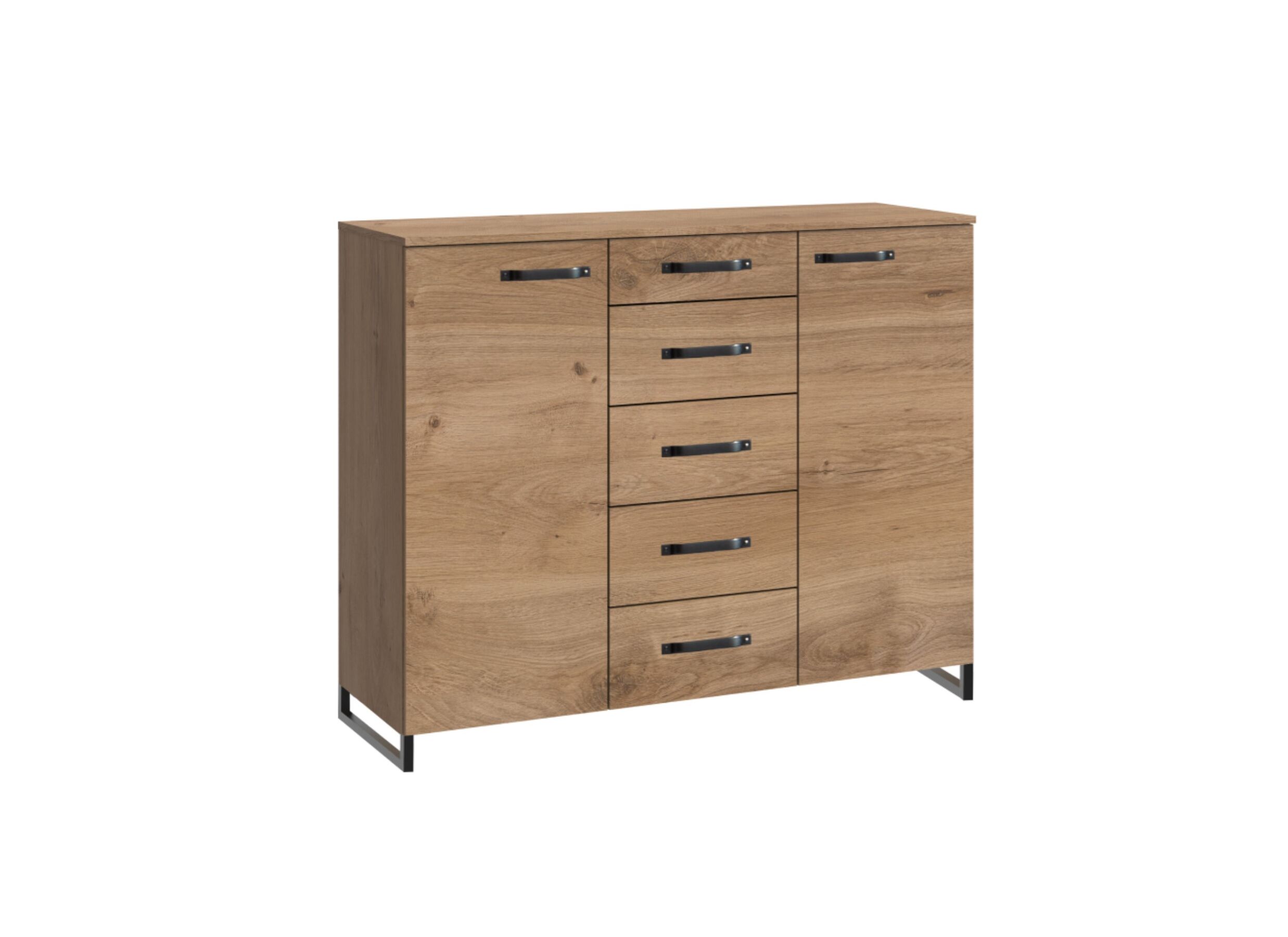 Commode Detroit 139x41x102cm - decor - plankeneiche/raw steel - Commode Detroit 139x41x102cm - décor - plankeneiche/raw steel