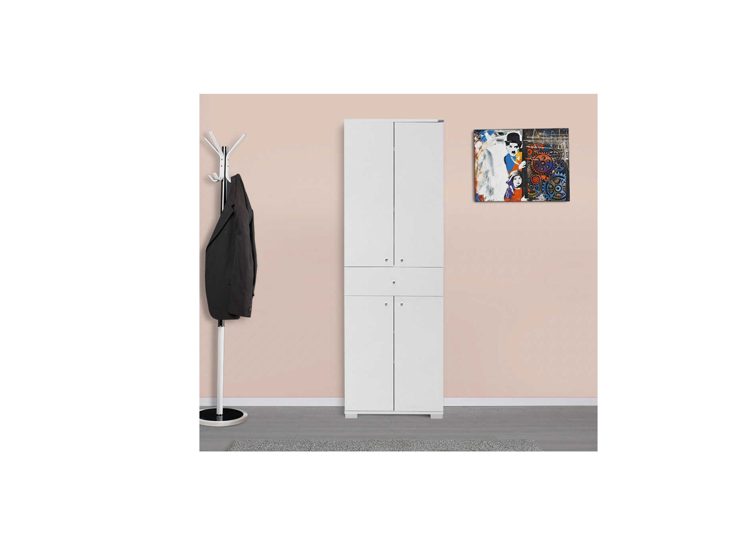 Armoire Picton 60cm - mélamine - high gloss white