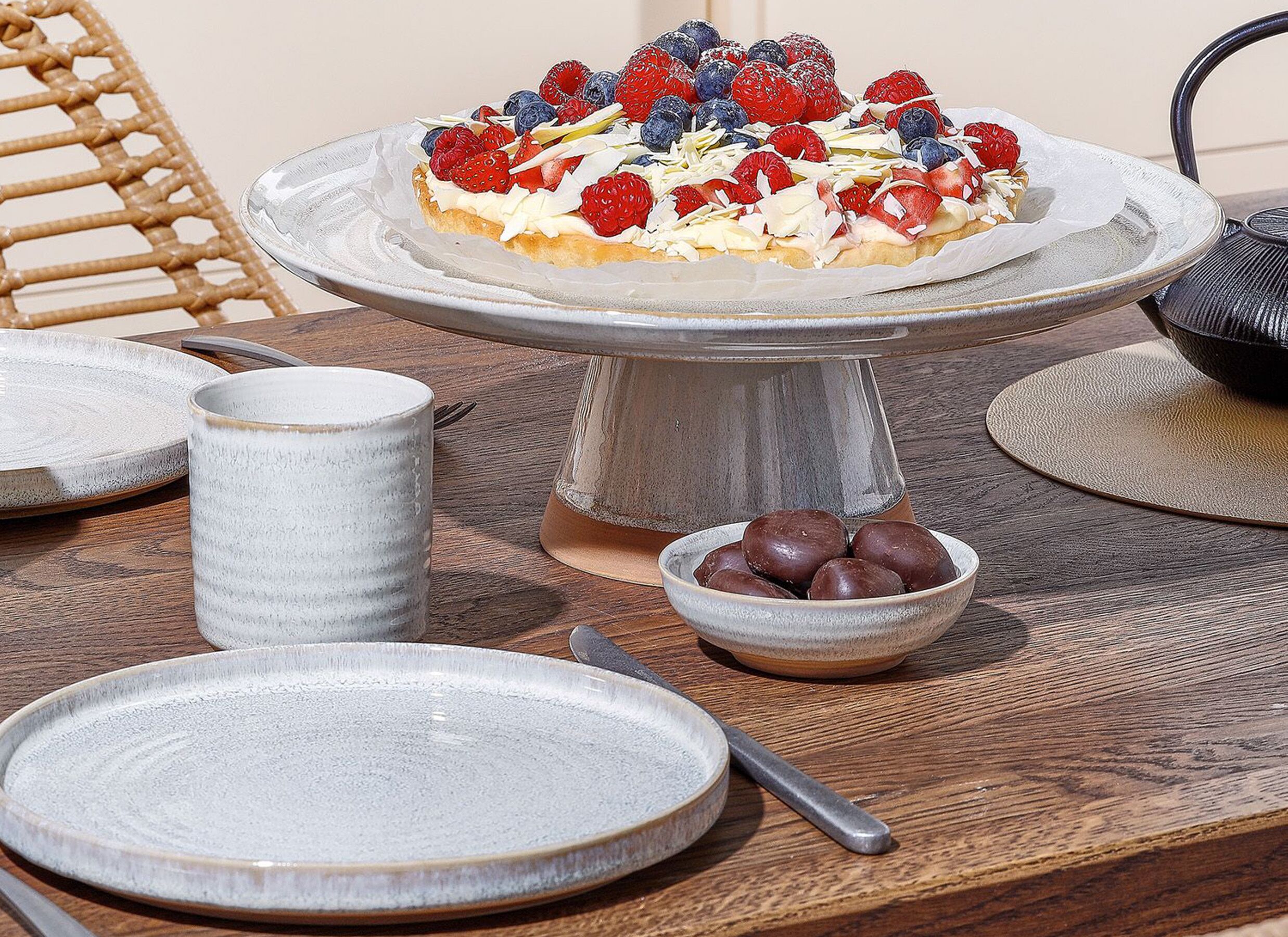 Foto ambiance - Plat à tarte Cameo Ø33,5x12cm - stoneware - beige