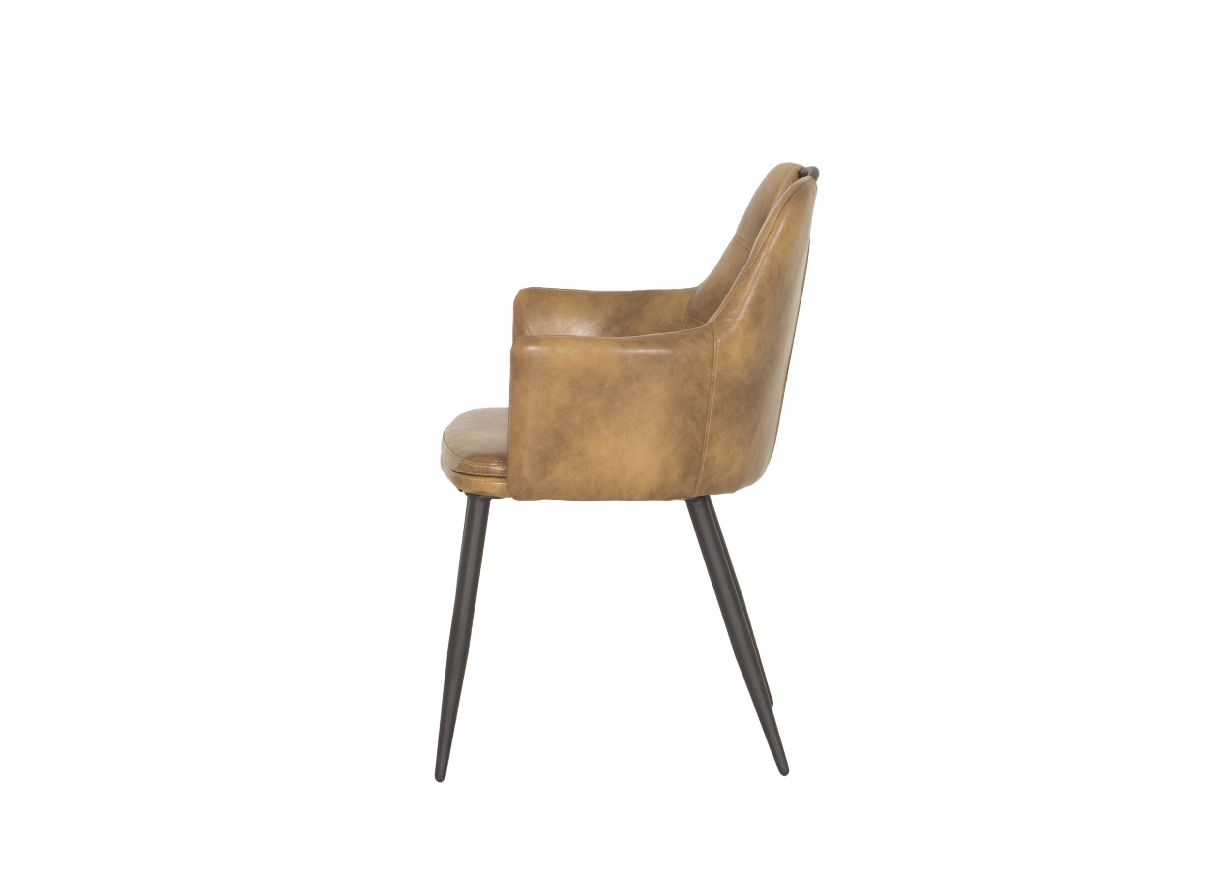 Chaise coque 58,5x53x87,5cm - similicuir - cognac