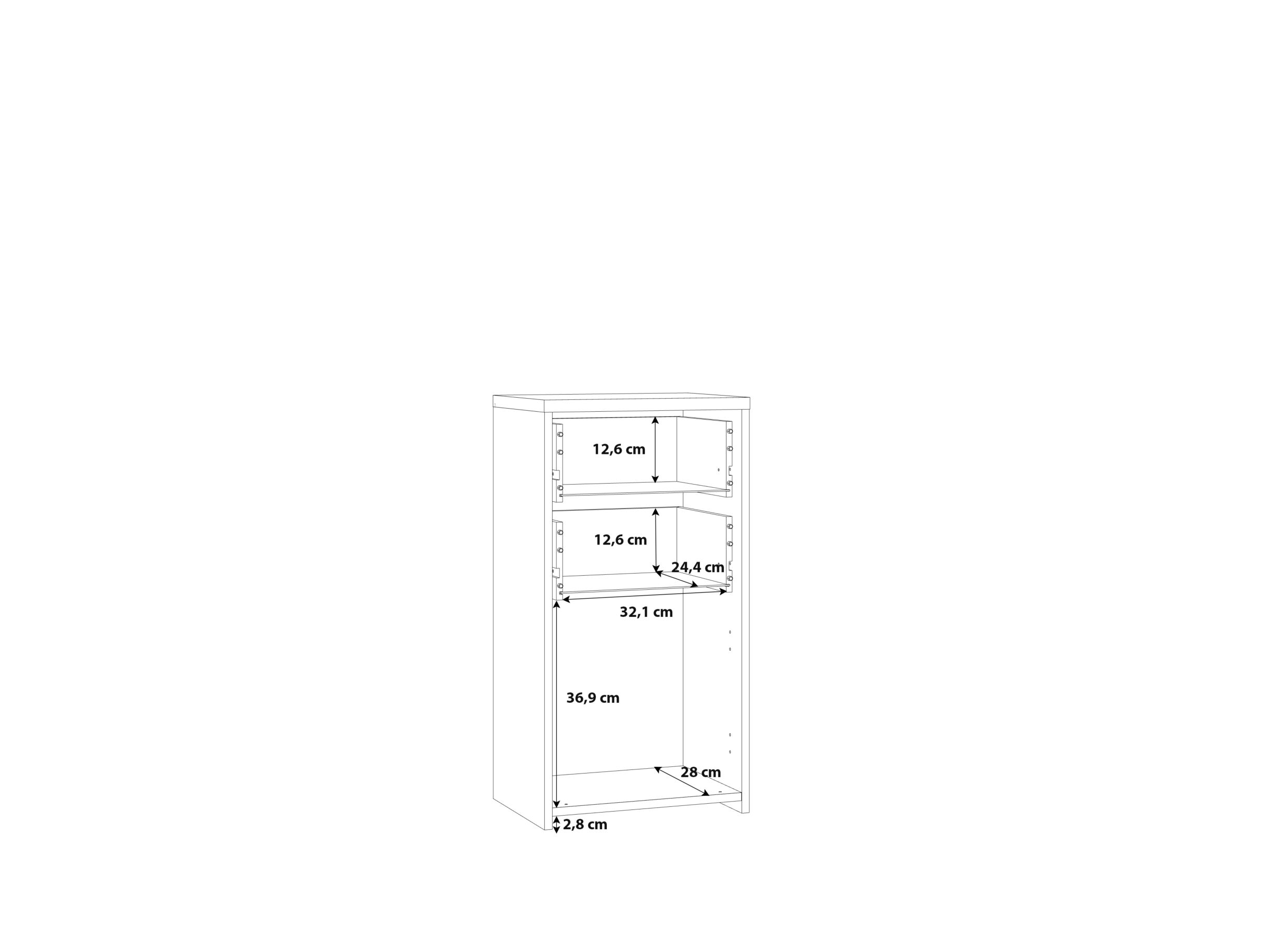 Commode Best Chest 40x30x78cm - decor - sonoma eik & wit