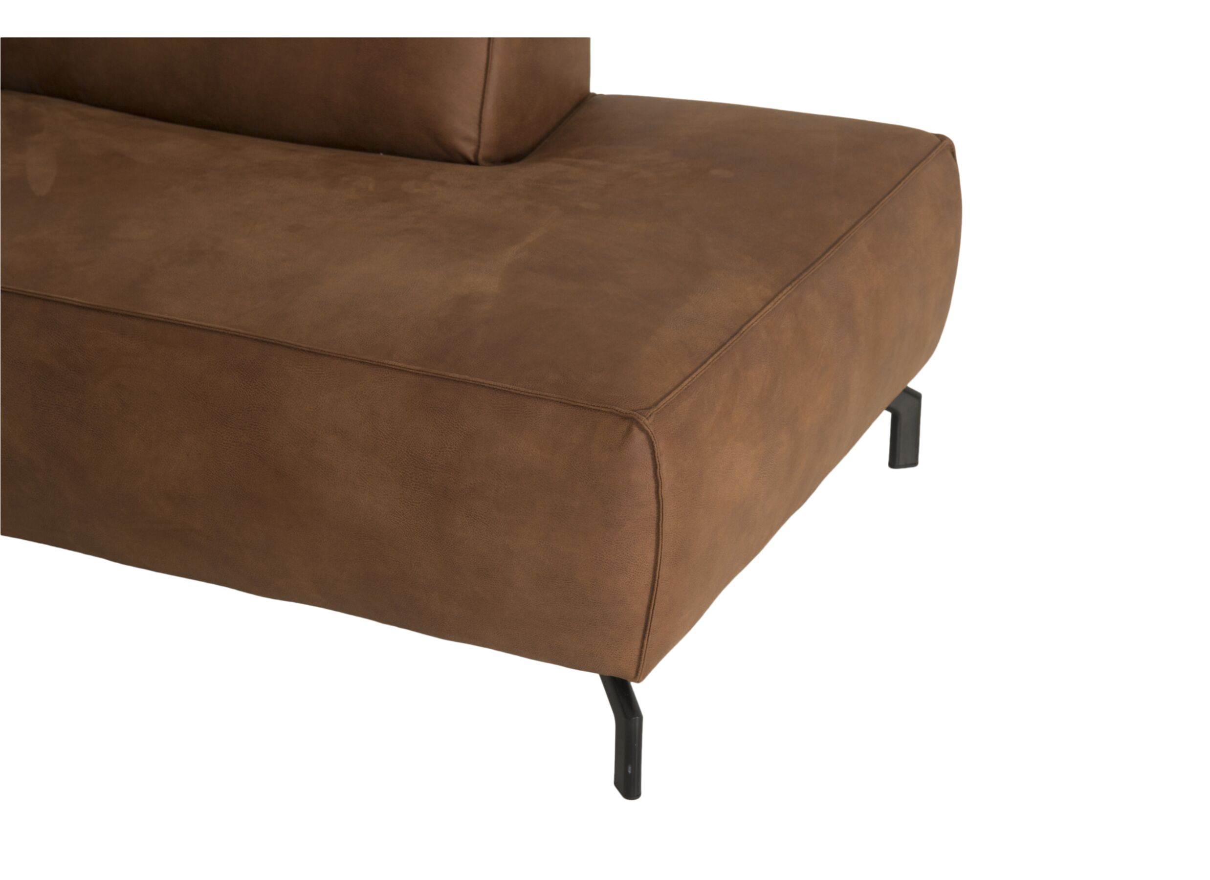 Canapé d'angle Brenda 275x210cm - tissu - cognac