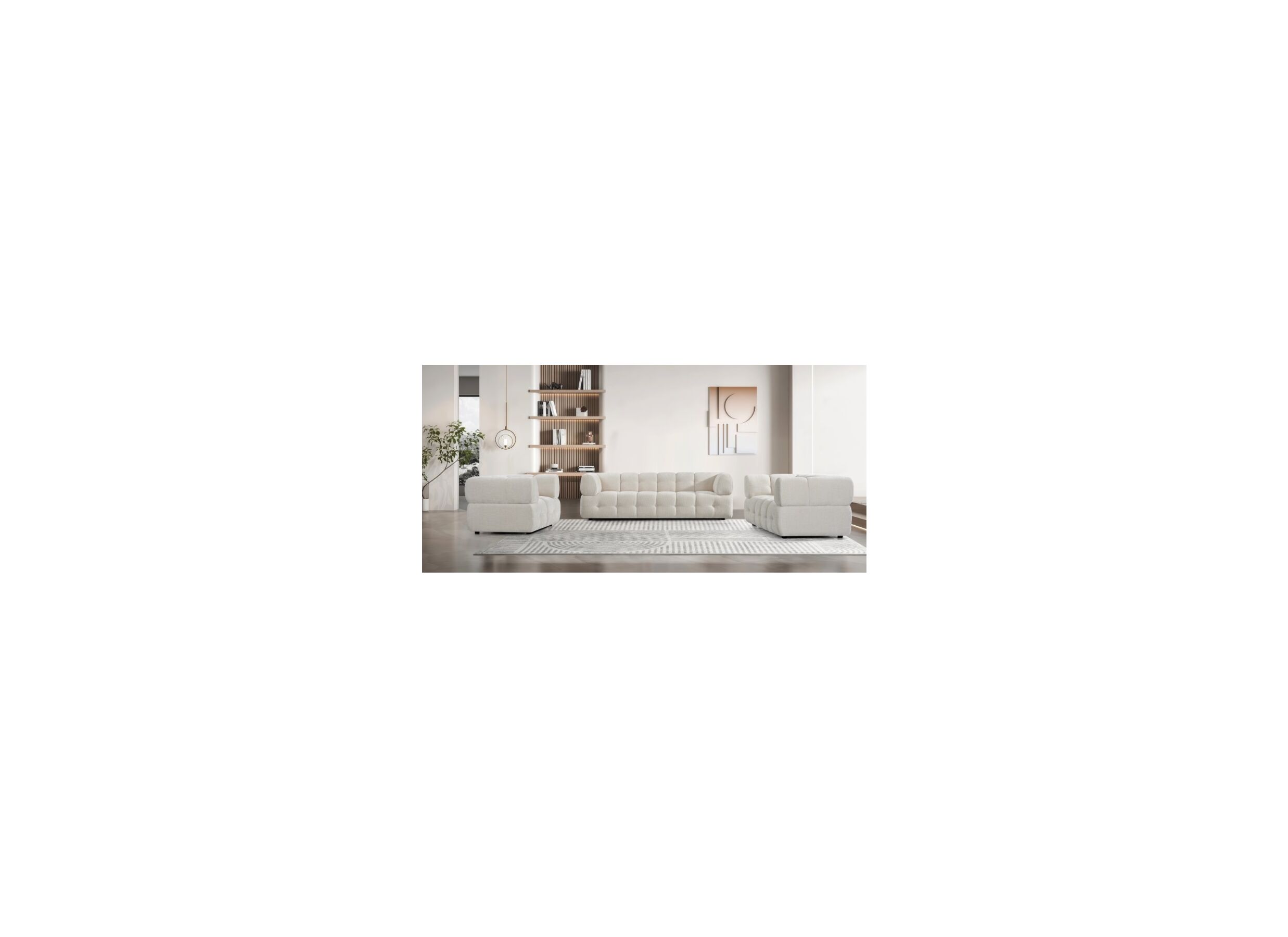 Sfeerfoto - Zetel Tortuga 2-zit - polyestervezel - beige