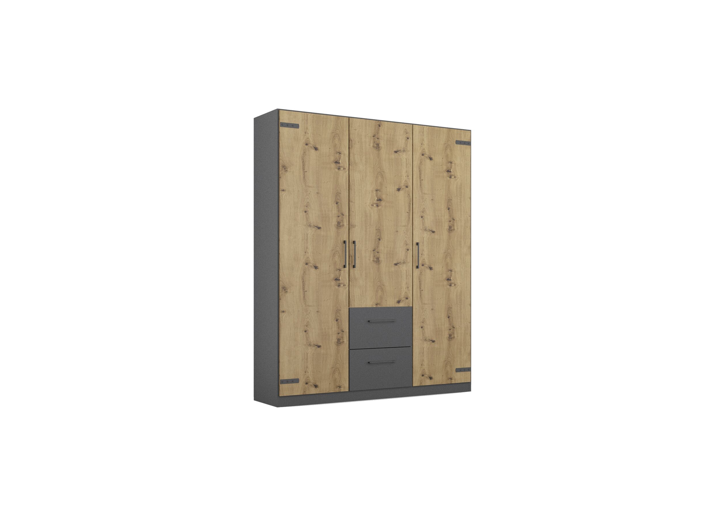 Garde-robe Butte 136cm - Garde-robe Butte 136cm - décor - chêne artisanal/gris
