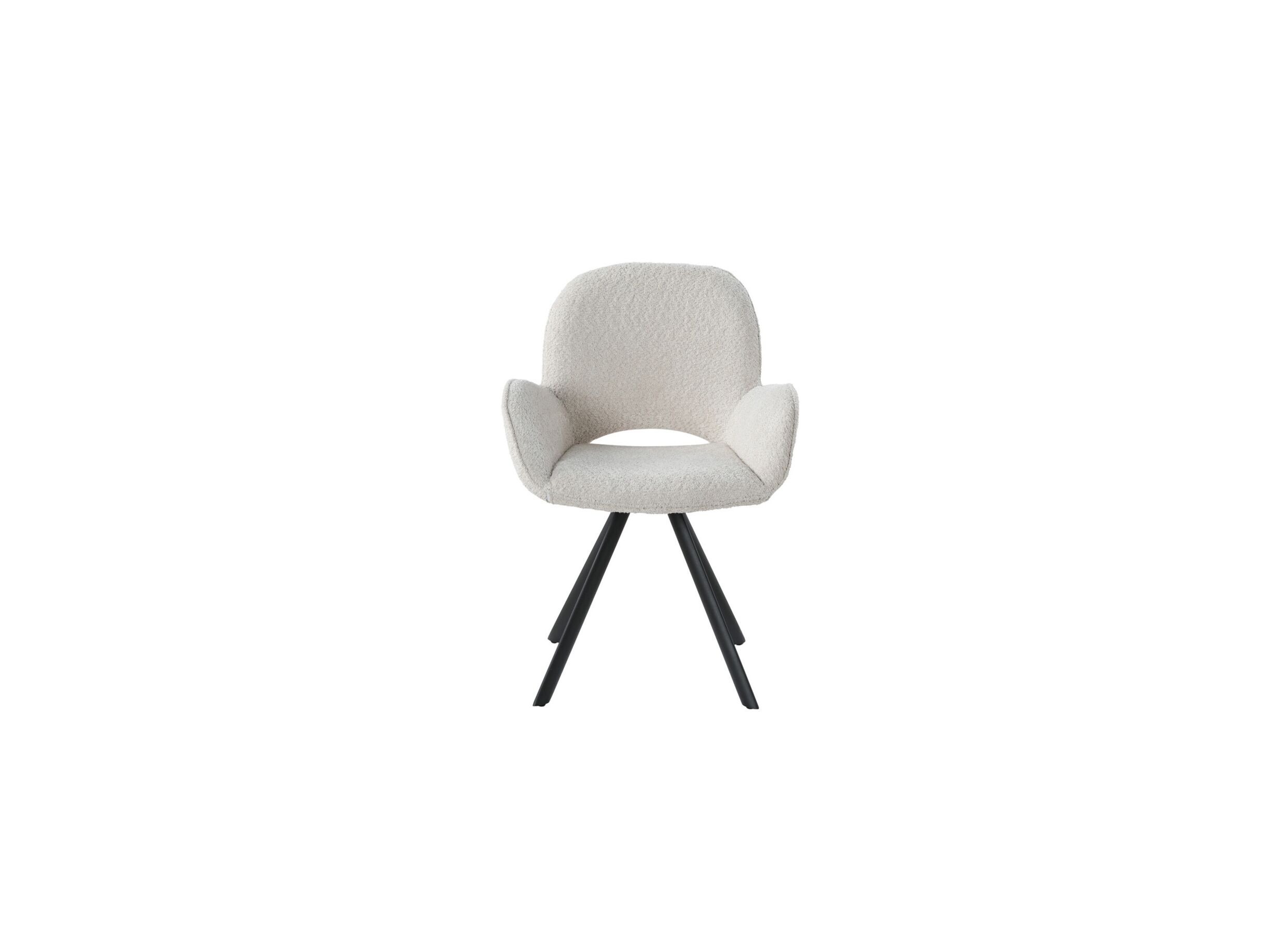 Aperçu - Chaise pivotante Adrian 60x58x86cm - polyester - blanc