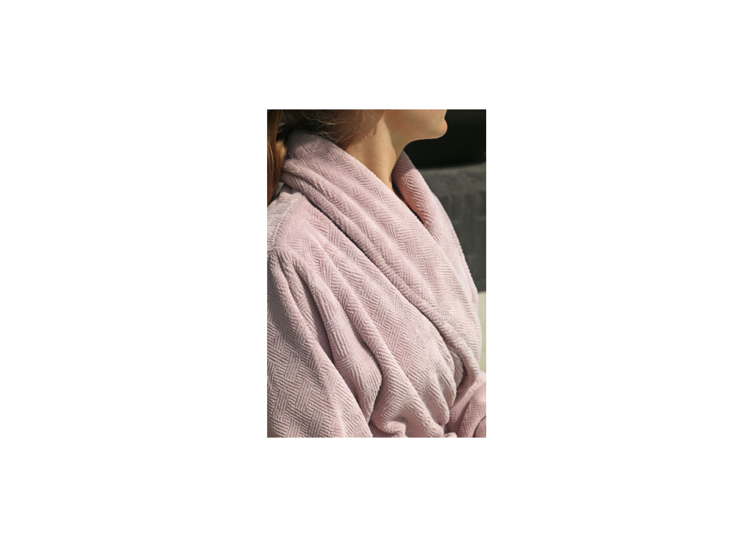 Foto ambiance - Peignoir Antwerpen M/L microfibre vieux rose