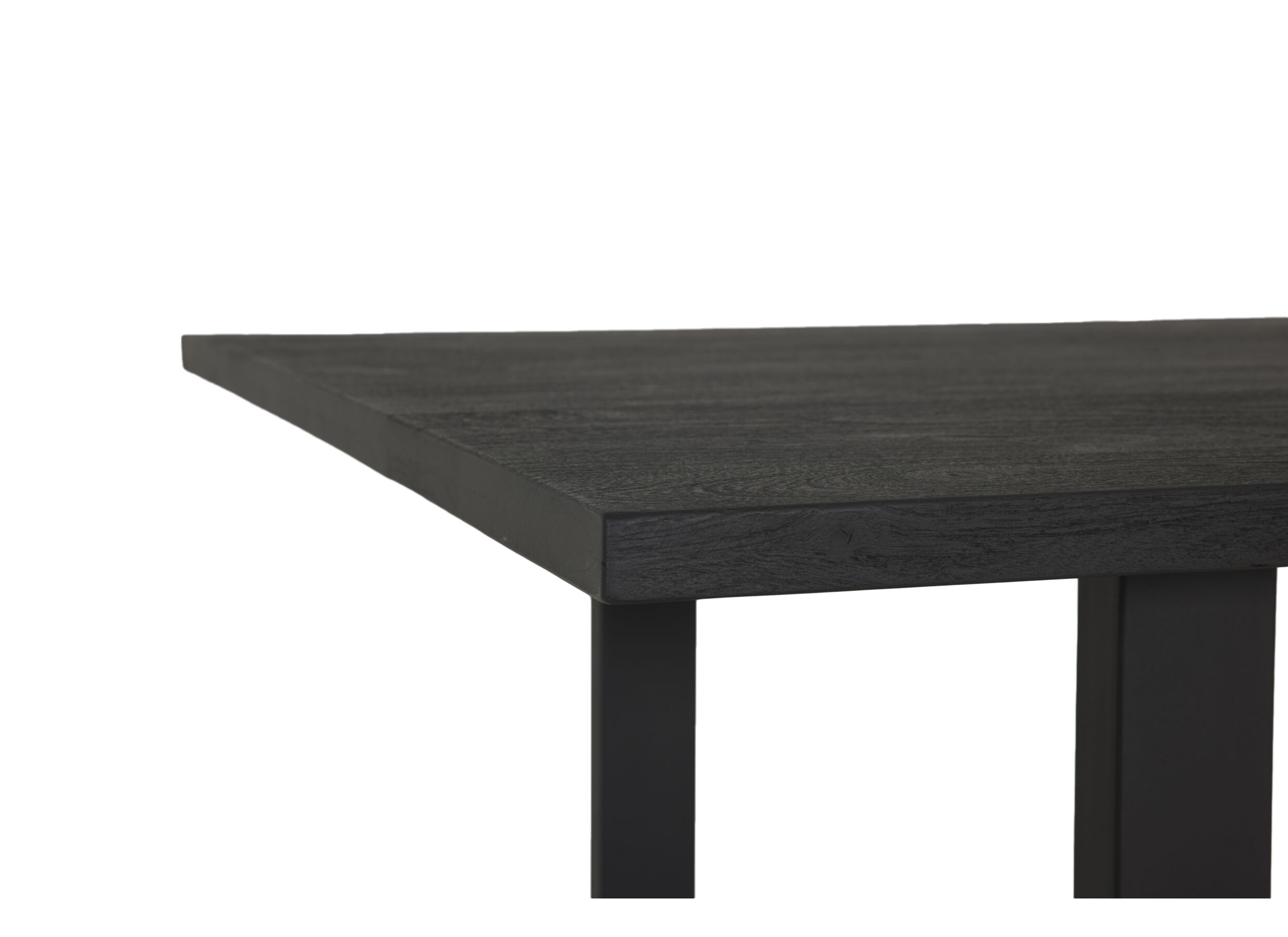 Table Aquilano 240x110cm - acacia massif & métal - noir