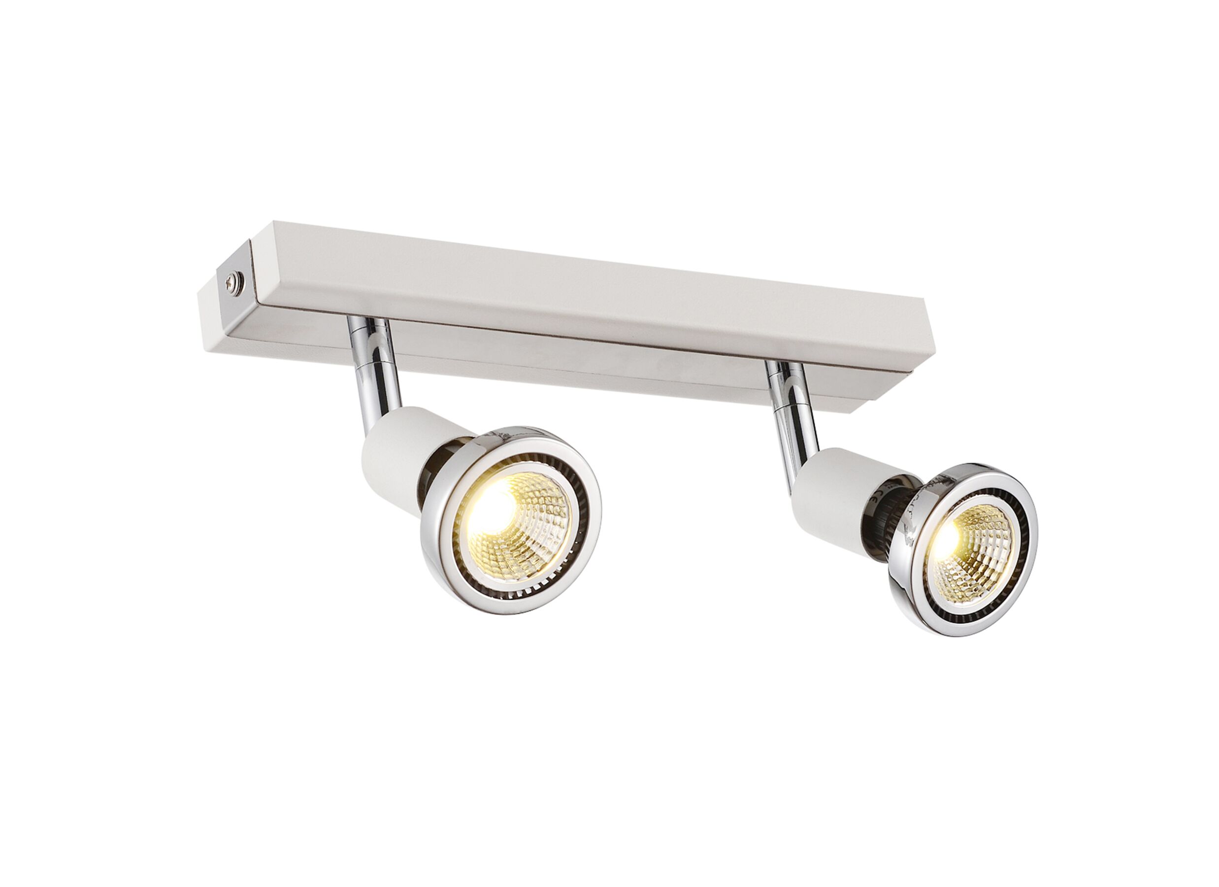 Spot LED avec 2 spots 5W GU10 chrome blanc - Spot LED avec 2 spots 5W GU10 chrome blanc
